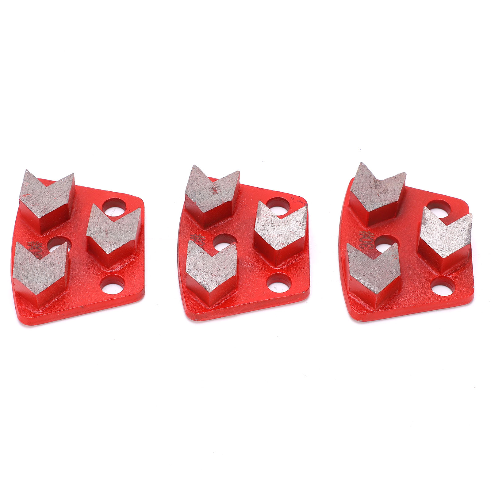 Set Mit 3 Trapezförmigen Diamantschleifscheiben Für Beton, Mit 3 Pfeilförmigen Zähnen, Rot, Größe 30