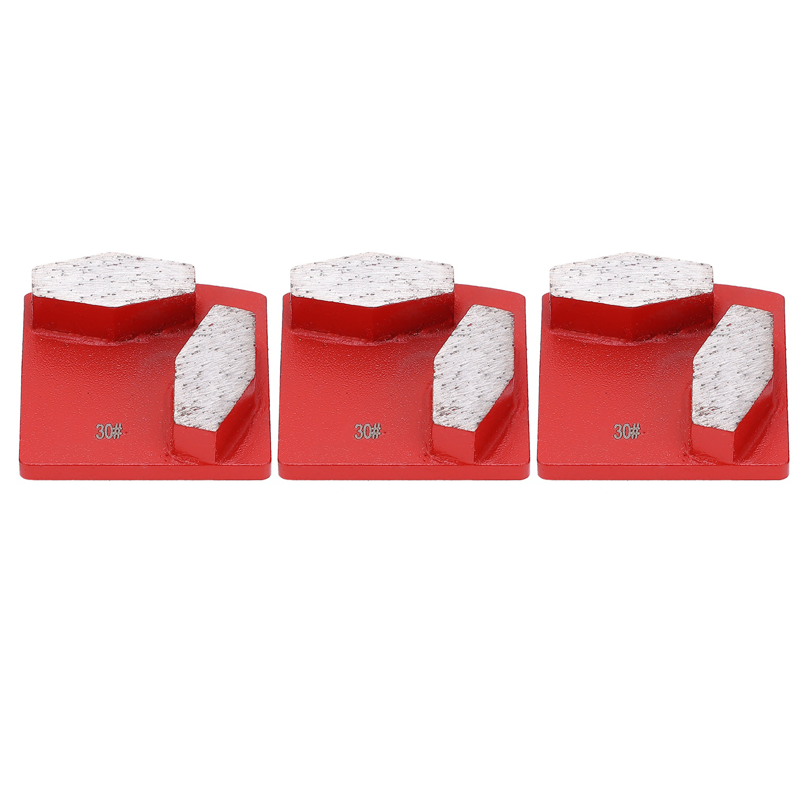 Set Mit 3 Diamant-schwalbenschwanzschleifscheiben Für Beton, 2 Rautenförmige Zähne, Rot, Größe 30