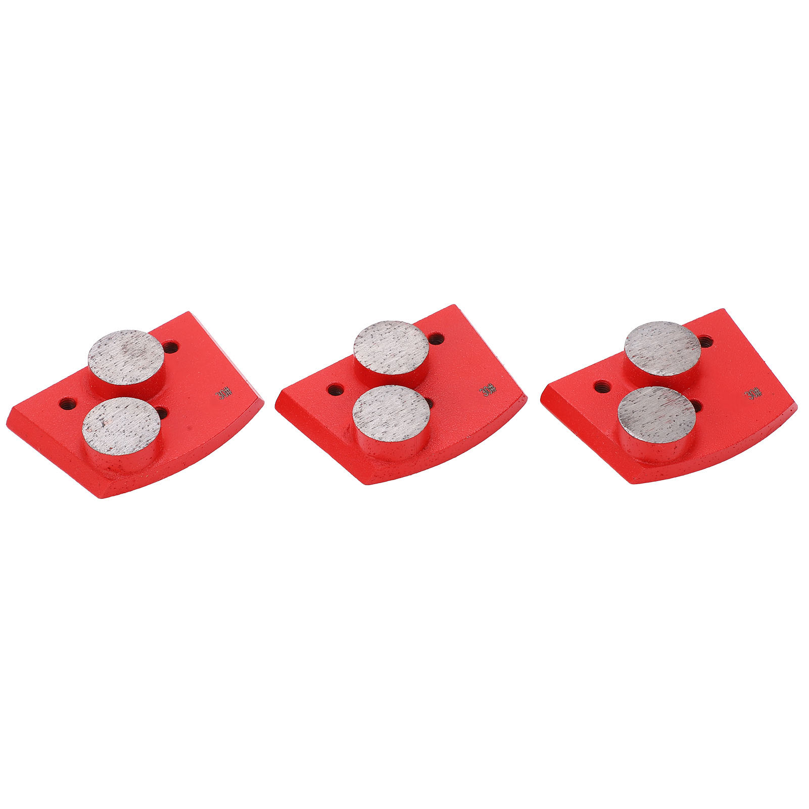 Set Mit 3 Roten, Trapezförmigen Diamantpolierscheiben, Körnung 30, 2 Zylindrische Zähne, Zum Polieren Von Beton