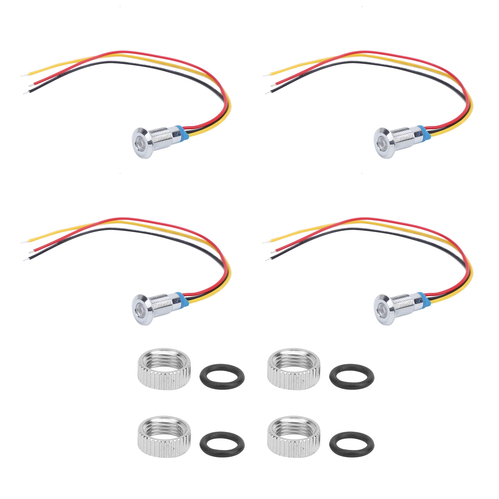 4er-pack Led-anzeigeleuchten Mit Gemeinsamer Kathode, Industrielle Steuerungskomponenten, 8 Mm, 110–220 V, Rot Und Gelb