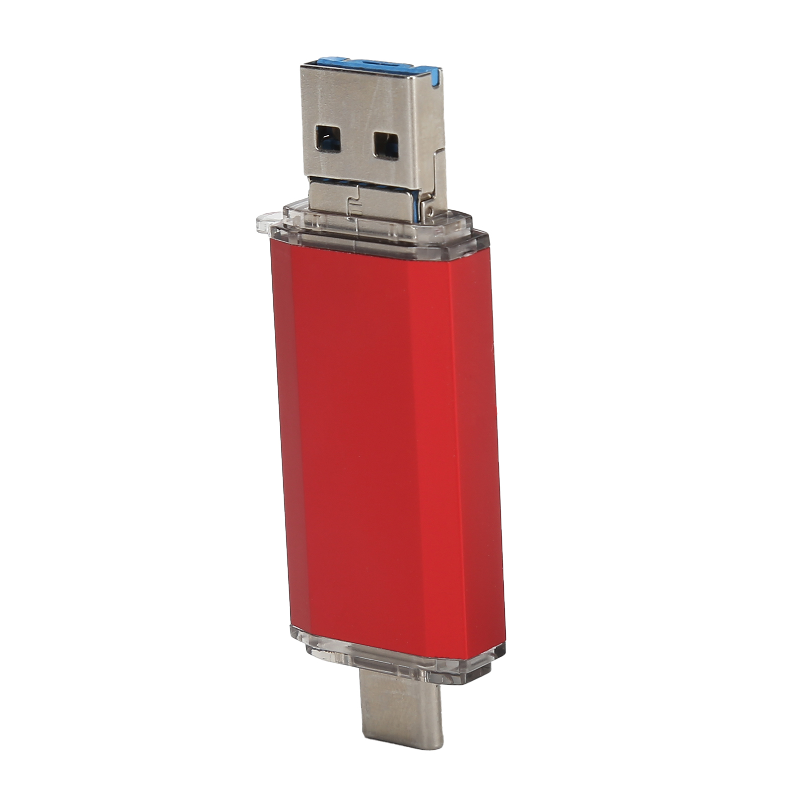 Usb 3.0-flash-laufwerk Aus Roter Aluminiumlegierung, 3-in-1-hochgeschwindigkeits-massenspeichergerät (64 Gb)