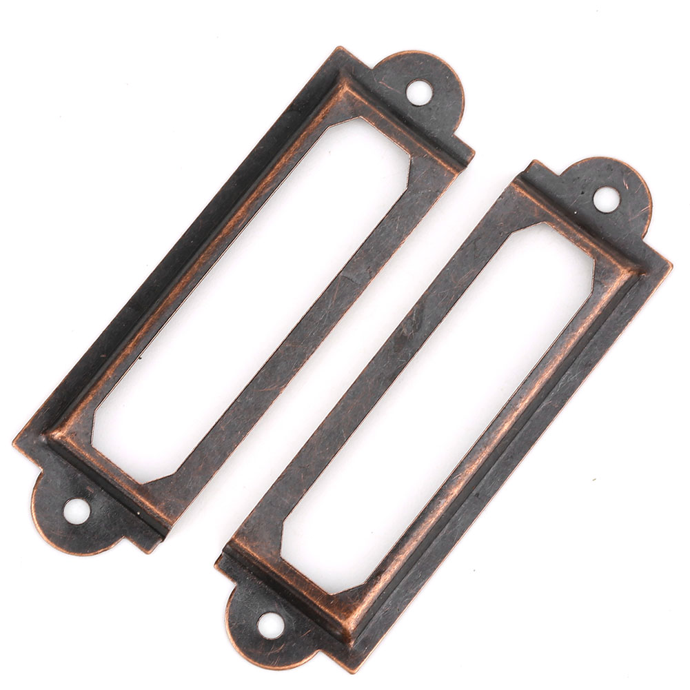 Set Mit 20 Schubladenetiketten Im Retro-stil Für Schüler, Individuell Gestaltbar Zu Hause, Bronzerote Farbe.