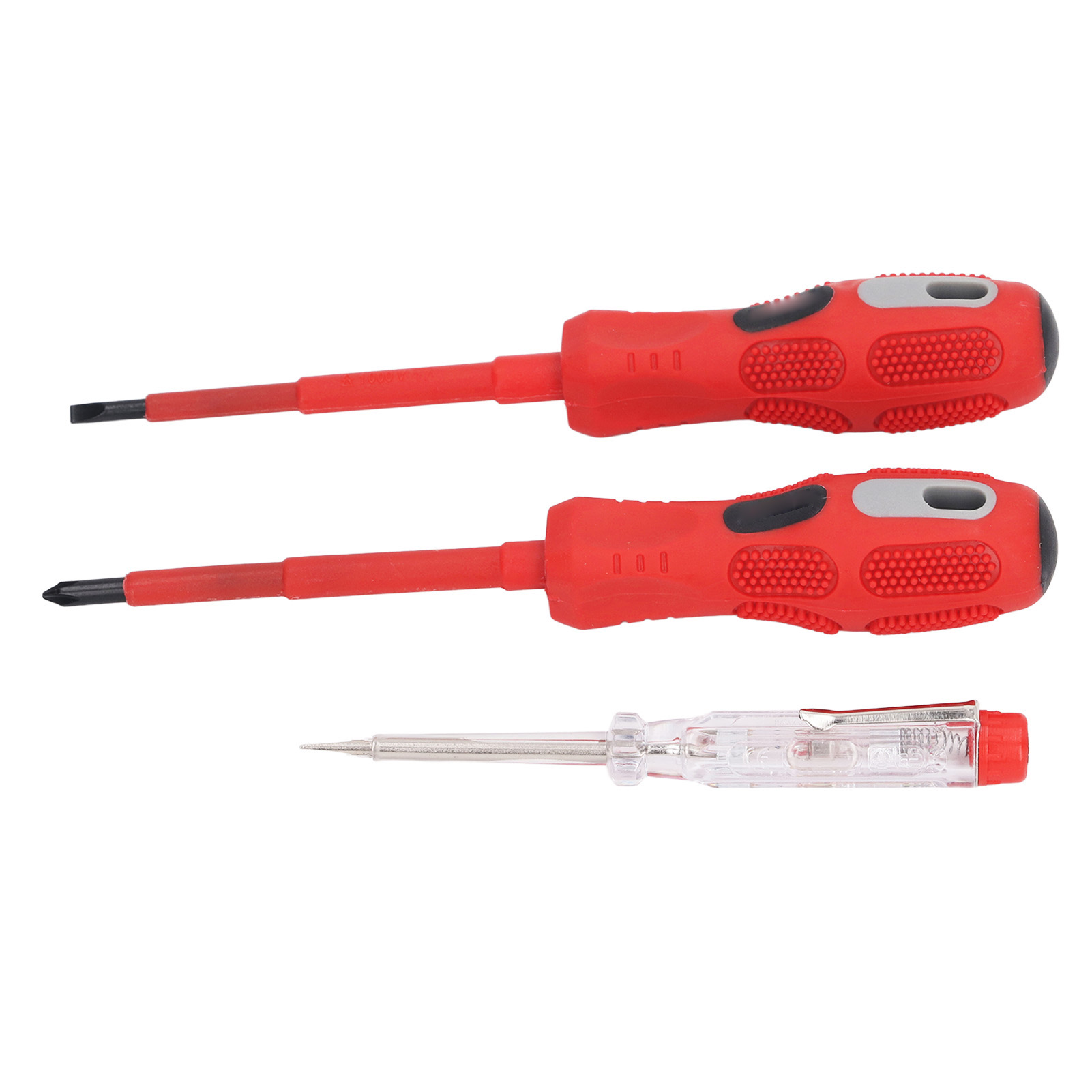Roter Phillips-schlitzschraubendreher, Stromprüfer, Isolierter, Rutschfester Griff, Elektrischer Spannungsprüferstift