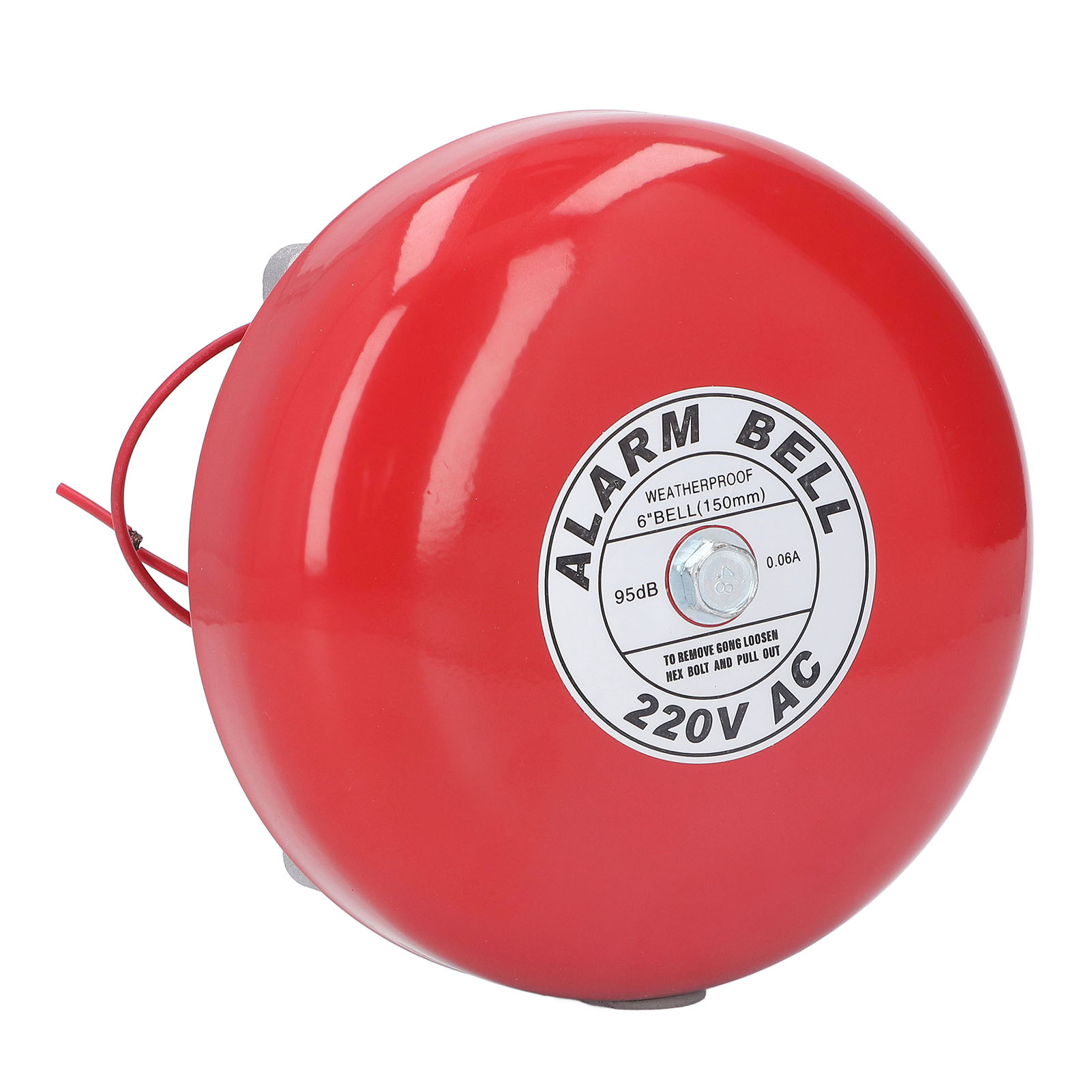 Elektrische Feuermelderglocke Aus Metall, Rund, 15 Cm Durchmesser, 95 Db, 220 V, Zubehör Für Haus, Hotel Und Boot
