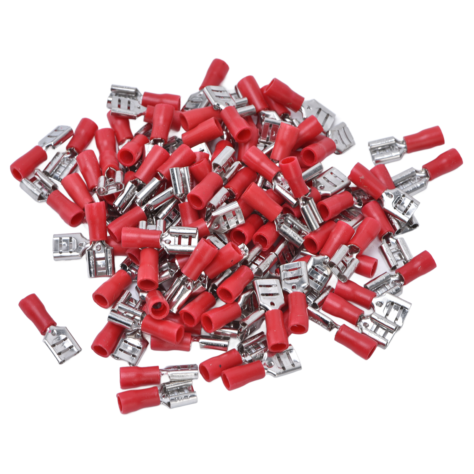 100 Fdd2250 Gabelverbinder, Weibliche Gabelverbinder Mit Isolierhülse Für 1,5 Bis 2,5 Mm Kabel (rot)