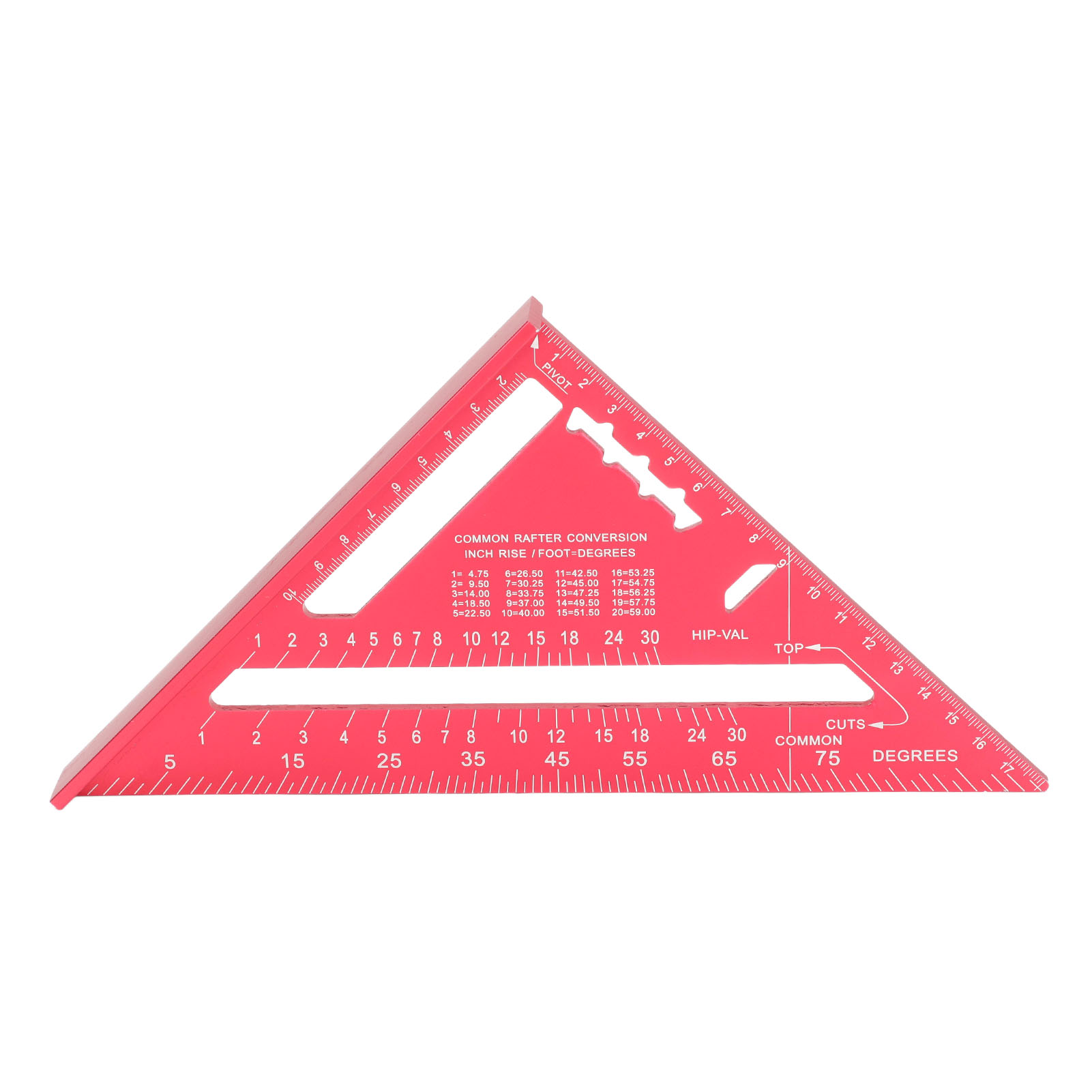 Winkelmesser Aus Aluminiumlegierung, Elektrophoretische Lackierung, Transparente Skala, Roter Winkelmesser
