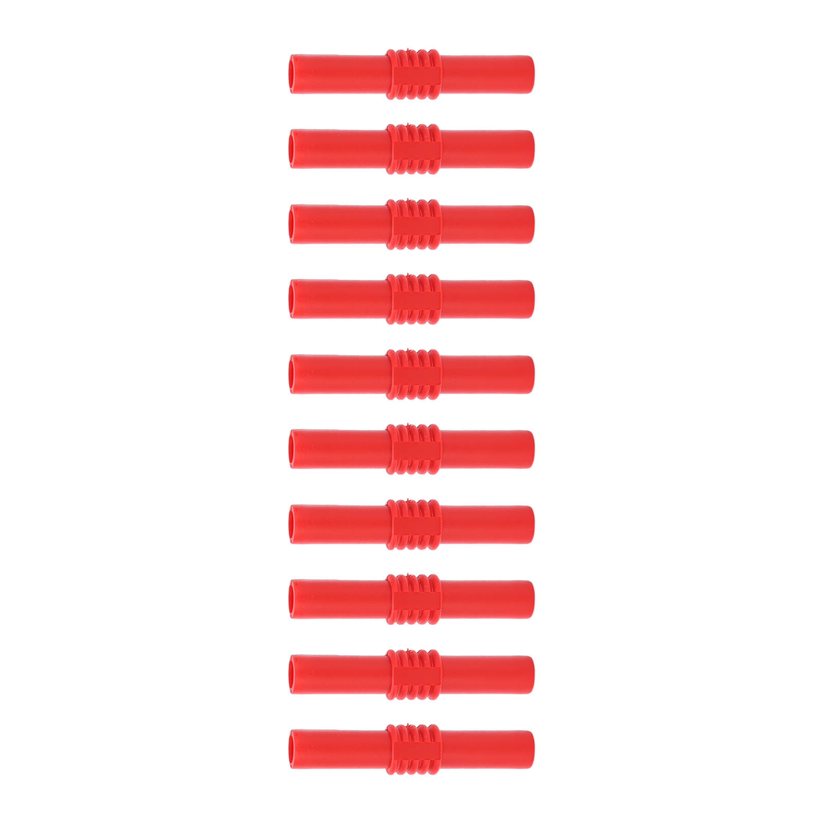 Packung Mit 10 Isolierten 4-mm-bananensteckern (weiblich-weiblich) Für Elektronische Geräte (rot)