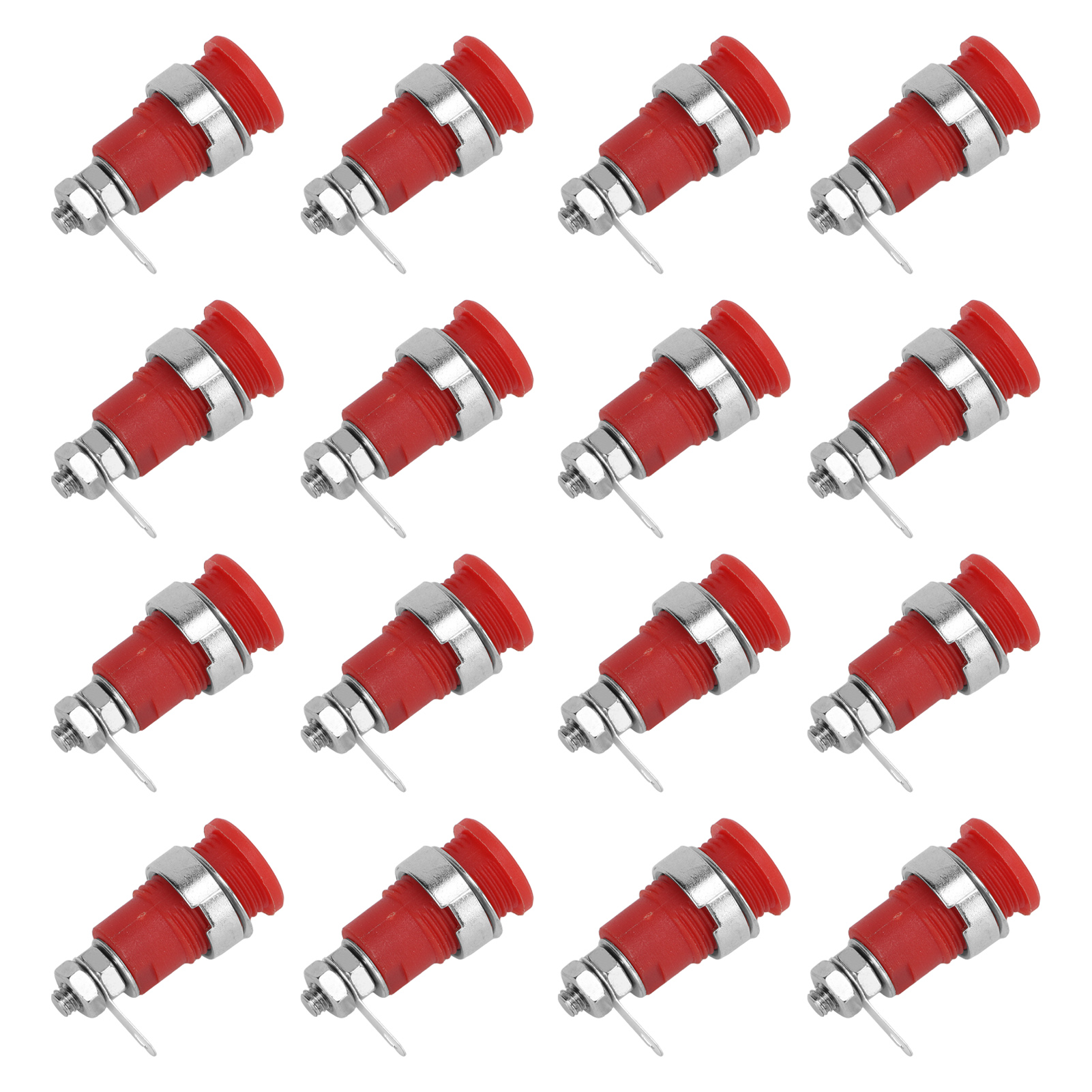 Packung Mit 50 Hochleistungs-bananensteckern (4 Mm) Aus Reinem Kupfer Für Elektrische Prüfungen Und Hochstromentladung, Rotes Zubehör