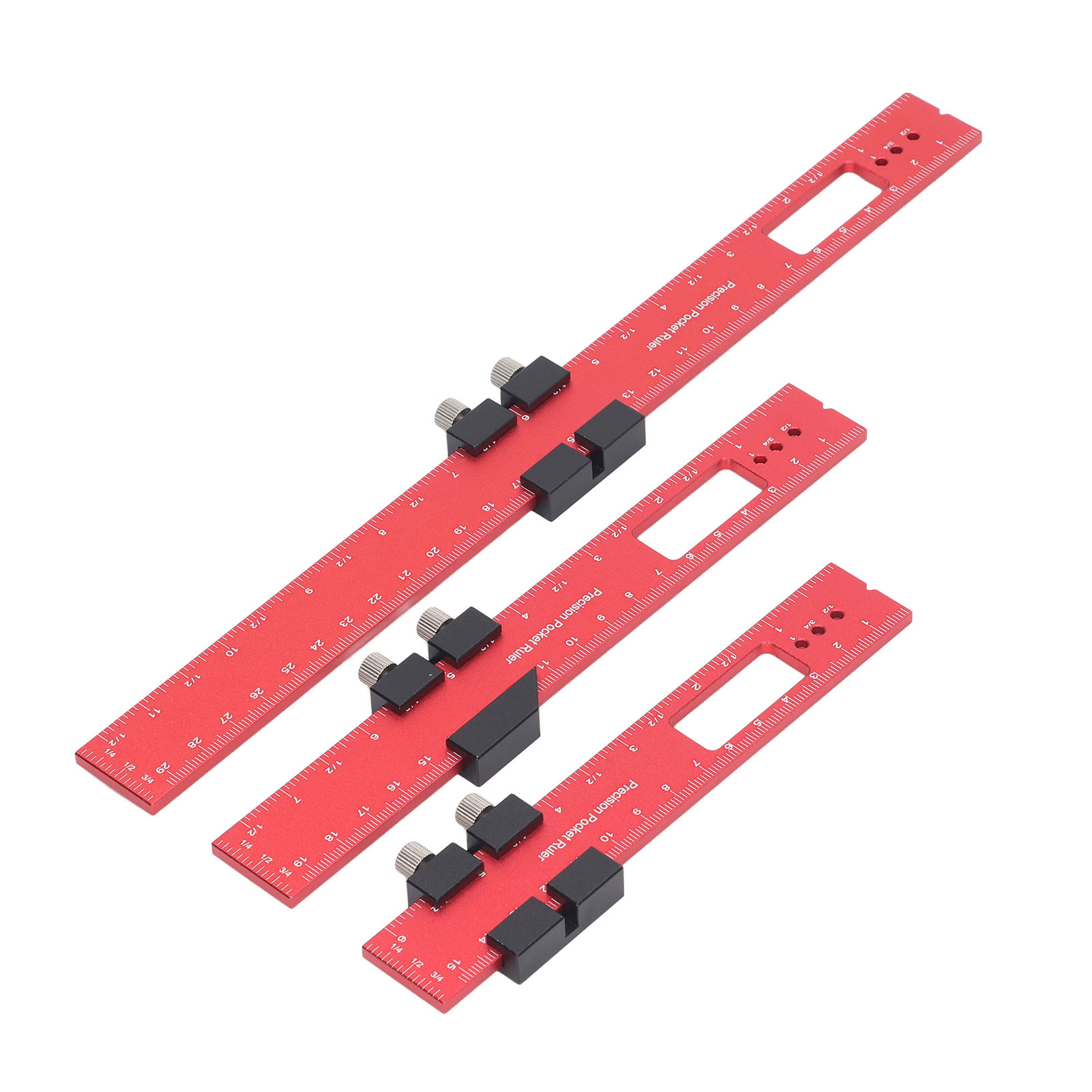 Rotes Markierungs- Und Positionierungslineal Mit Anschlag Für Die Holzbearbeitung, Für Schreiner, 16, 20 Oder 30 Cm