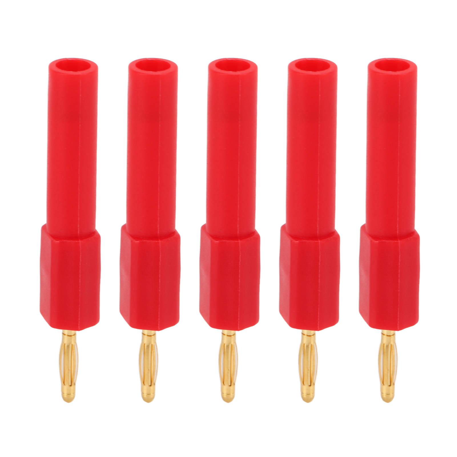 Packung Mit 5 Bananensteckern 2 Mm Auf 4 Mm, Hohe Konnektivität Und Gute Leitfähigkeit (rot).