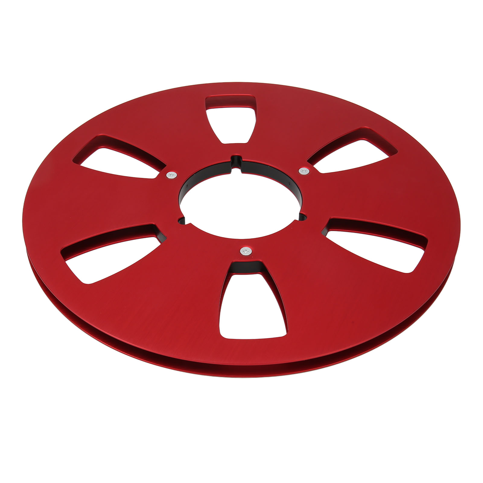 Leere 1/4"-10-zoll-magnetbandspule Aus Aluminiumlegierung, Universelle 6-loch-öffnung, Maschinenteil, Rote Bandaufwickelspule