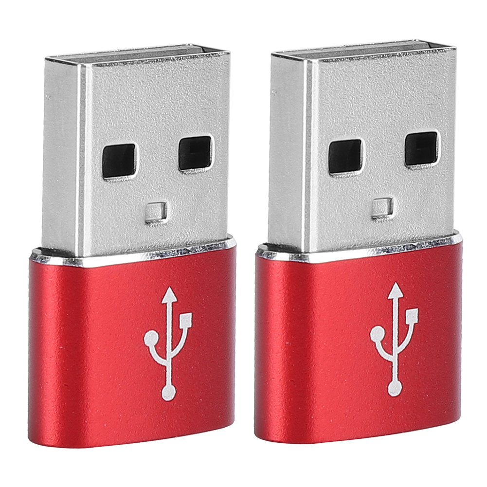 2 Usb-typ-c-auf-usb-adapter Aus Aluminiumlegierung Zum Laden, Synchronisieren Und Zur Datenübertragung (rot)