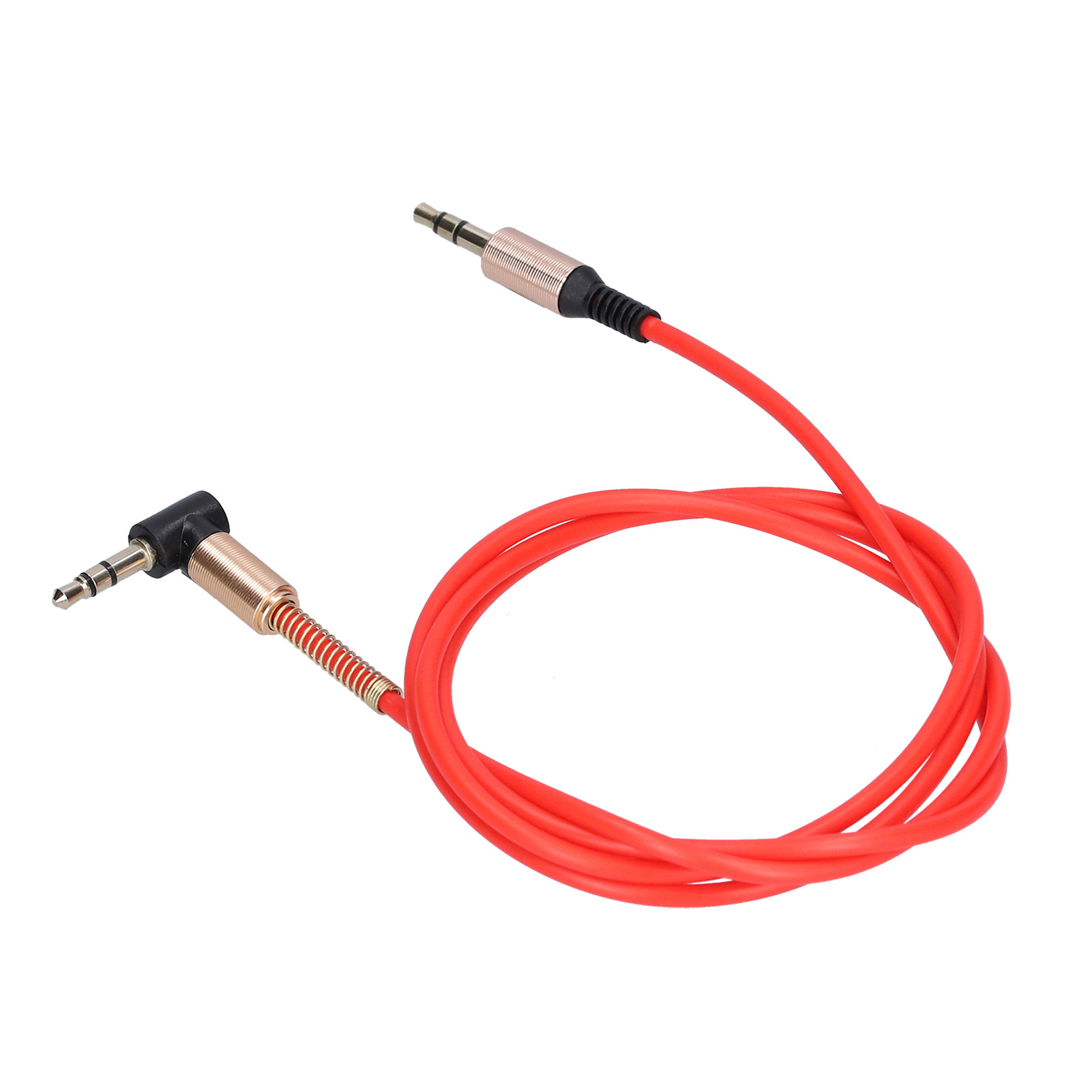 Aux-verlängerungskabel Für Autoradio, 3,5-mm-klinkenstecker (stecker Auf Stecker), Rechtwinklig, Metall, 1 M, Rot