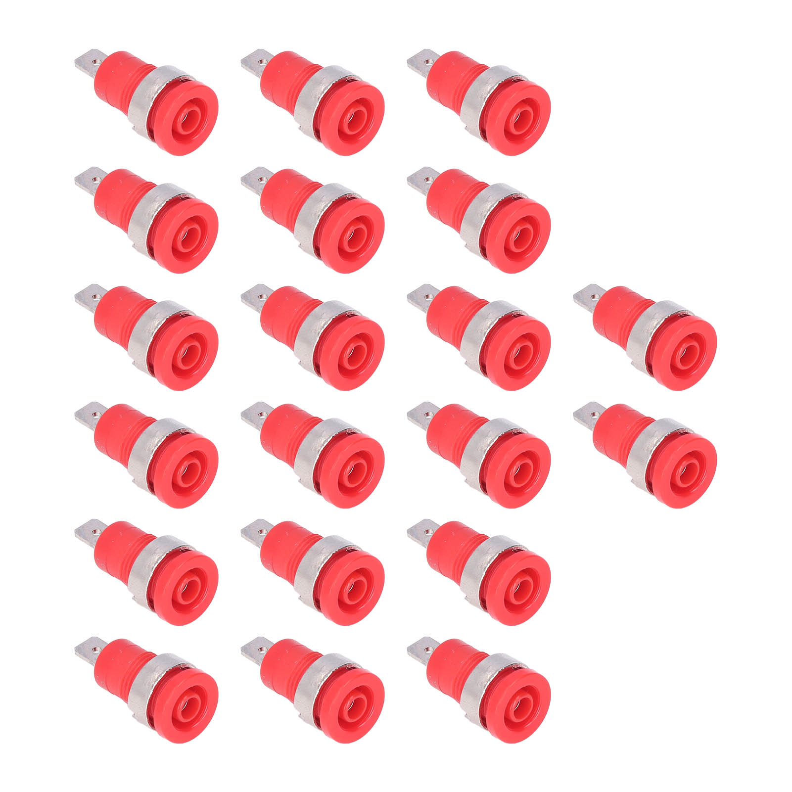 Packung Mit 20 4-mm-bananensteckern, Robuste Verbindung, Korrosionsbeständigkeit, Hohe Leistung, Elektrisches Prüfzubehör (rot).