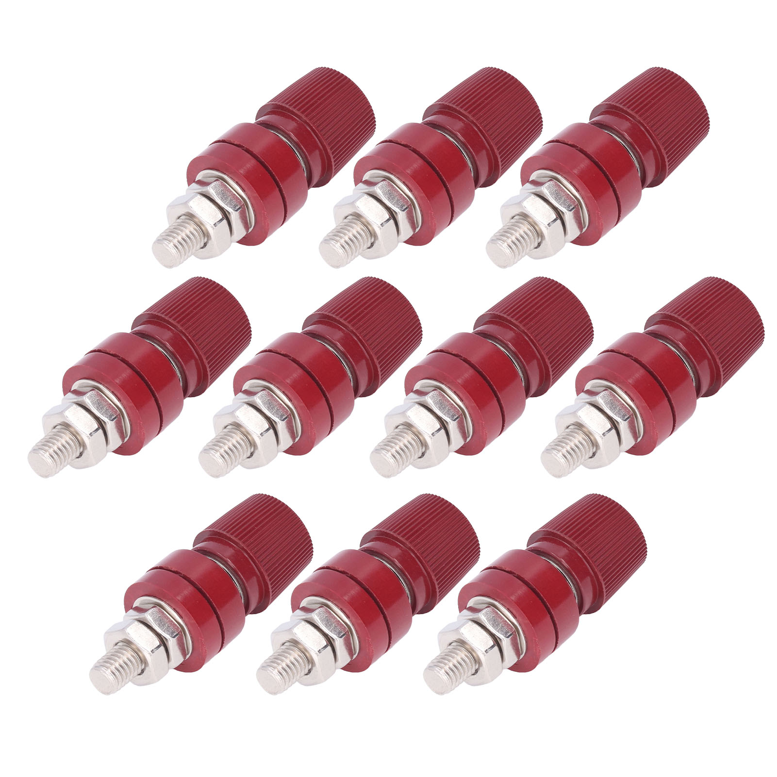 Packung Mit 10 M8-schraubklemmen Aus Eisen Für Wechselrichter Elektronischer Instrumente (rot)