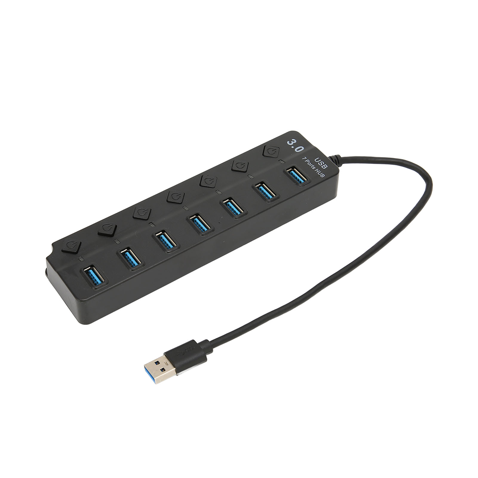 7-port-usb-3.0-hub, 5 Gbit/s Hochgeschwindigkeitsübertragung, Breite Kompatibilität, Tragbare Dockingstation, Schwarz