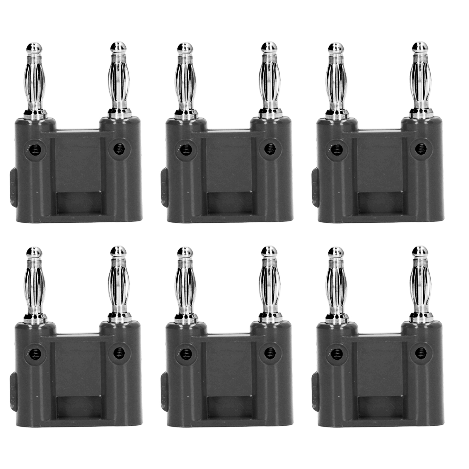 Packung Mit 10 Doppelten Pe-bananensteckern Aus Messing Für Elektronische Und Kfz-instrumente (schwarz)
