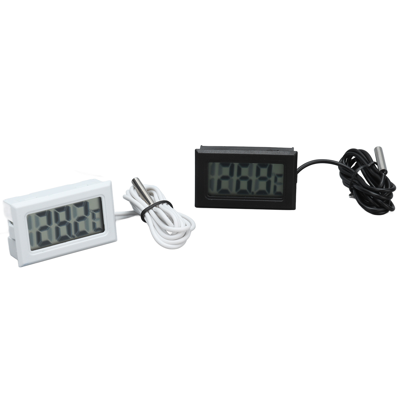 Set Aus 2 Digitalen Elektronischen Thermometern Mit Sonde, Aktualisierung In 2 Sekunden (schwarz Und Weiß).