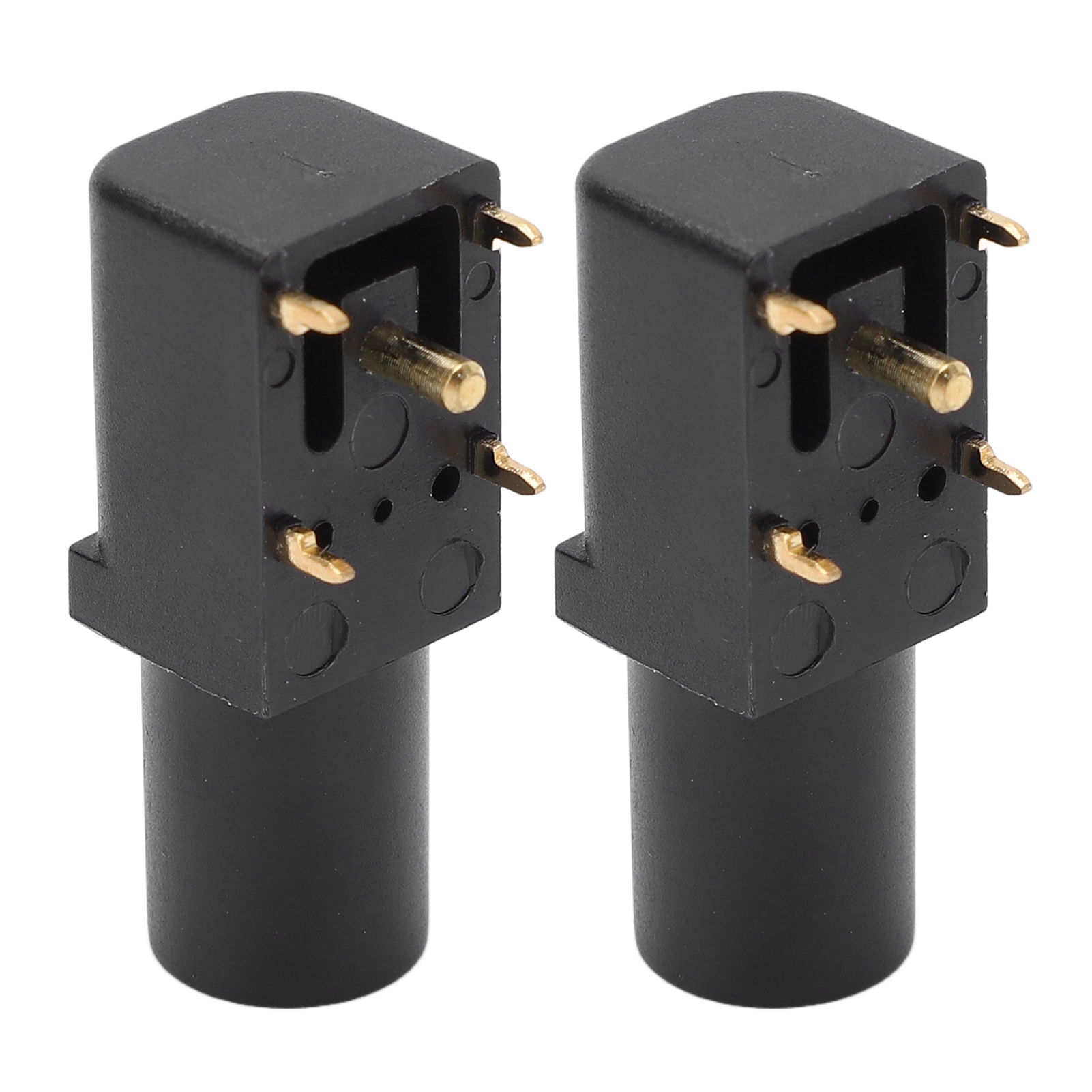 Set Aus 2 Verlöteten 4-mm-leiterplatten-einbaurahmen, Hohe Elektrische Leitfähigkeit, Optimale Sicherheit, Bananenstecker Für Multimeter Und Spannungsprüfung, Schwarz