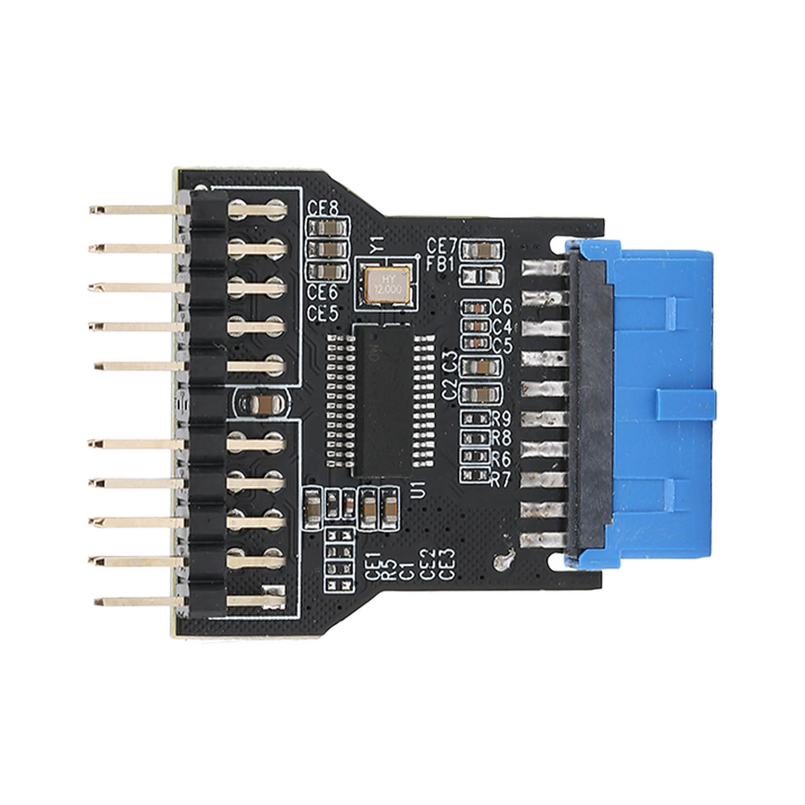 Usb 3.0 19-pin Auf Dual 9-pin Adapter, Schwarze Platine, Metall Und Kunststoff, Usb 3.0 480 Mbps Buchse, Splitter Für Windows