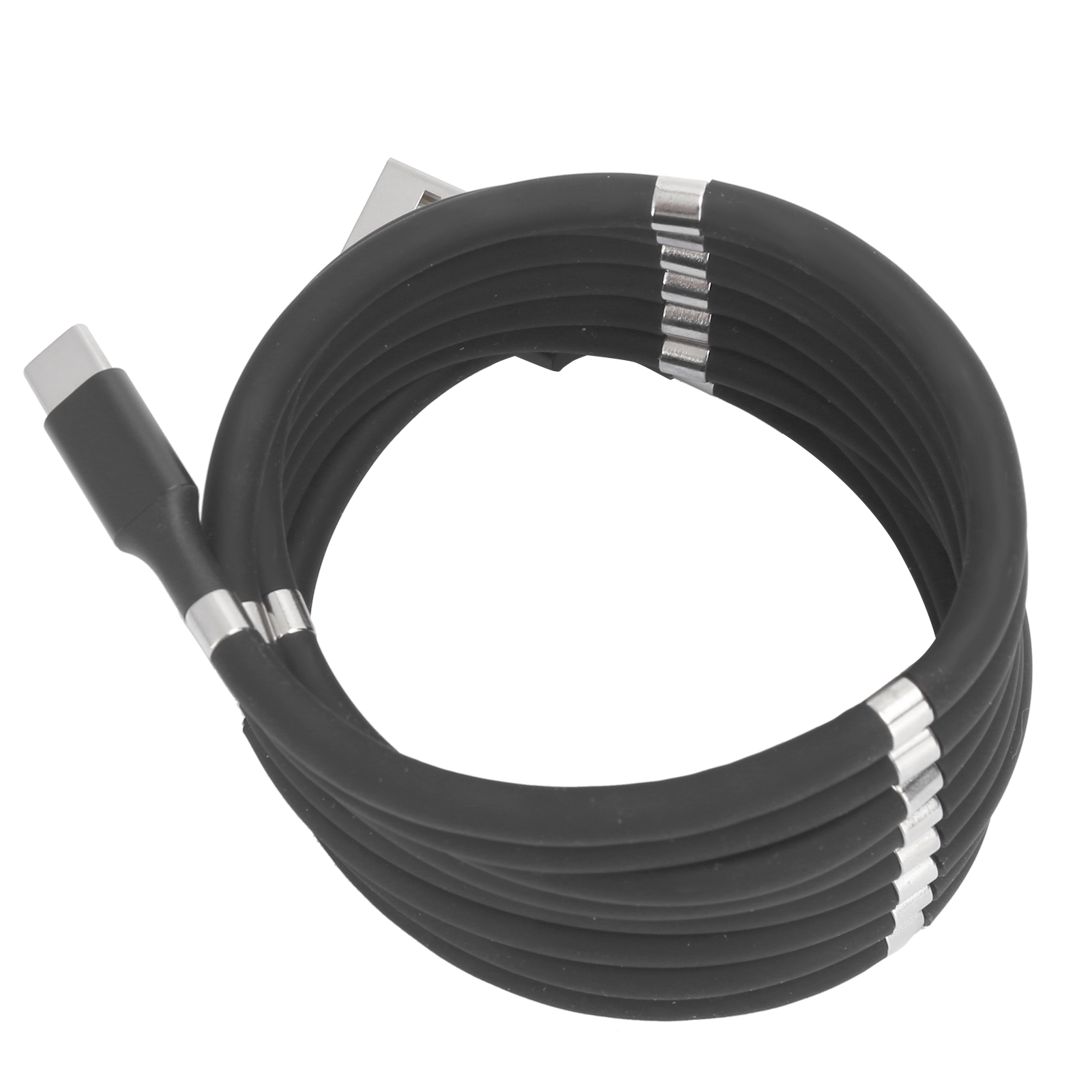 Tragbares Magnetisches Usb-c-ladekabel Für Mobiltelefone, Schwarzes Zubehör