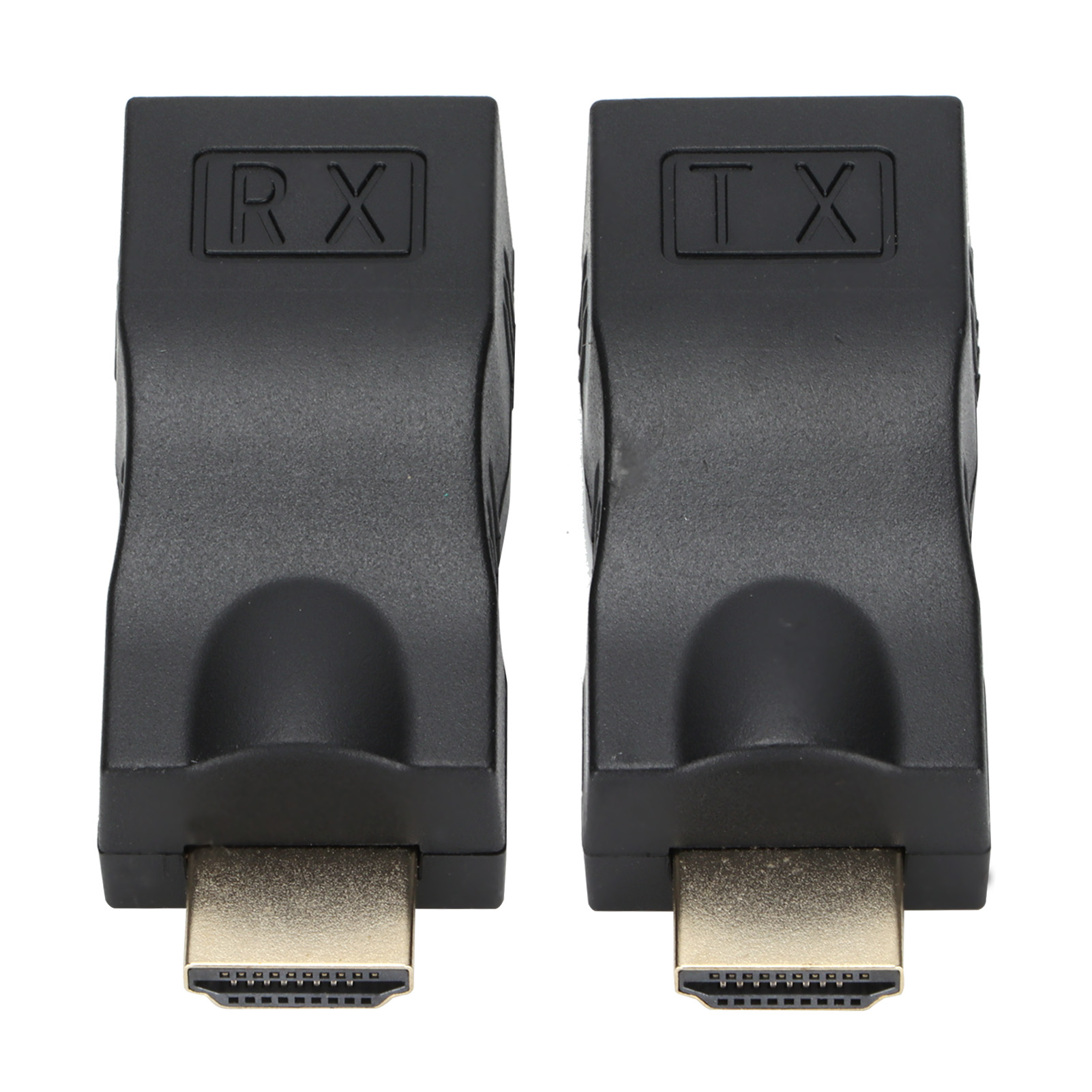 Schwarzer Rj45-zu-hdmi-signaladapter – Übertragungsverlängerung