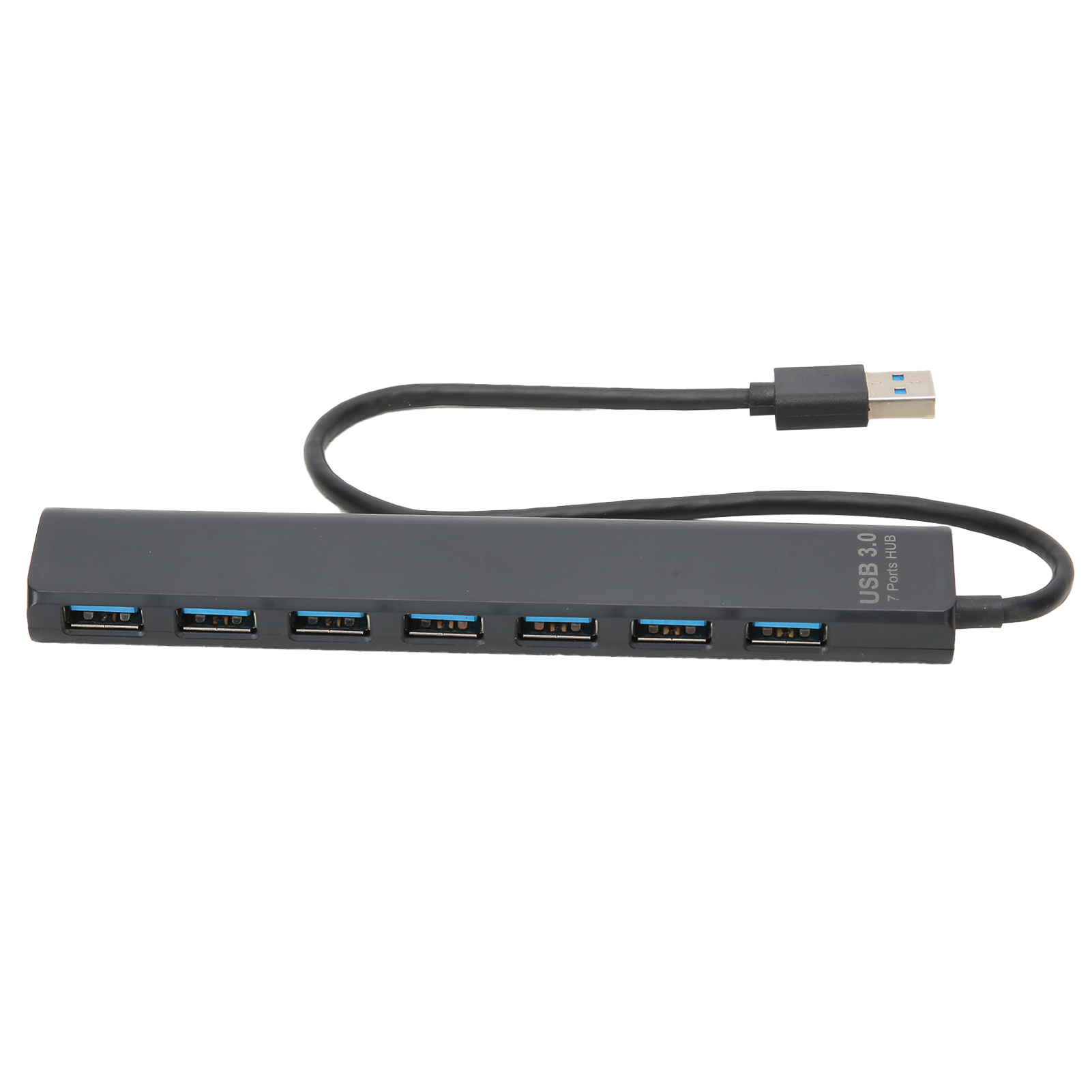 Schwarzer 7-in-1 Usb 3.0 Hub, Hochgeschwindigkeits-übertragungssplitter, Tragbarer 5-gbit/s-netzwerkadapter