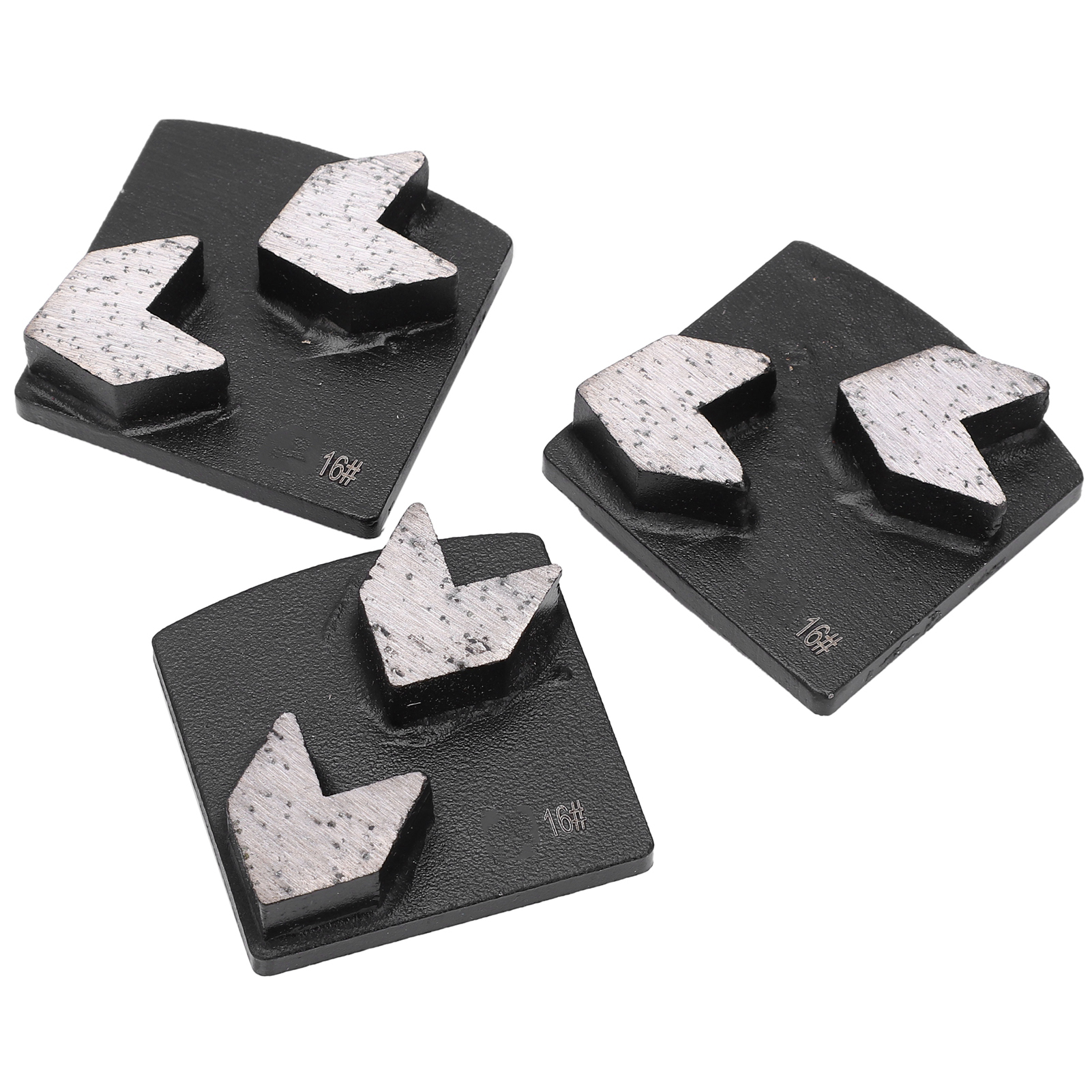 Set Aus 3 Schwarzen Diamantpolierblöcken Mit Schwalbenschwanzzahnung Für Zement Und Beton.