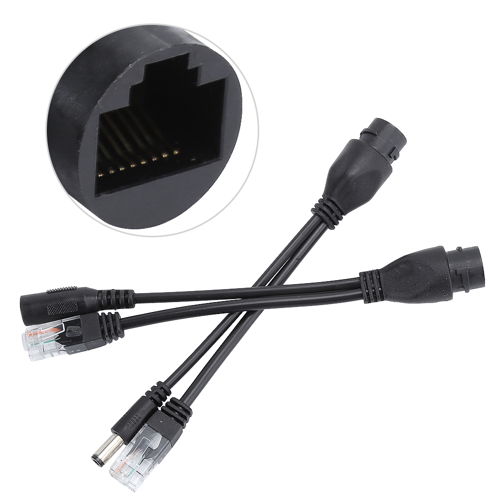 Nicht Standardmäßiges Poe-adapterkabel, Wasserdichter Injektor, Dc12v-splitter (schwarz)