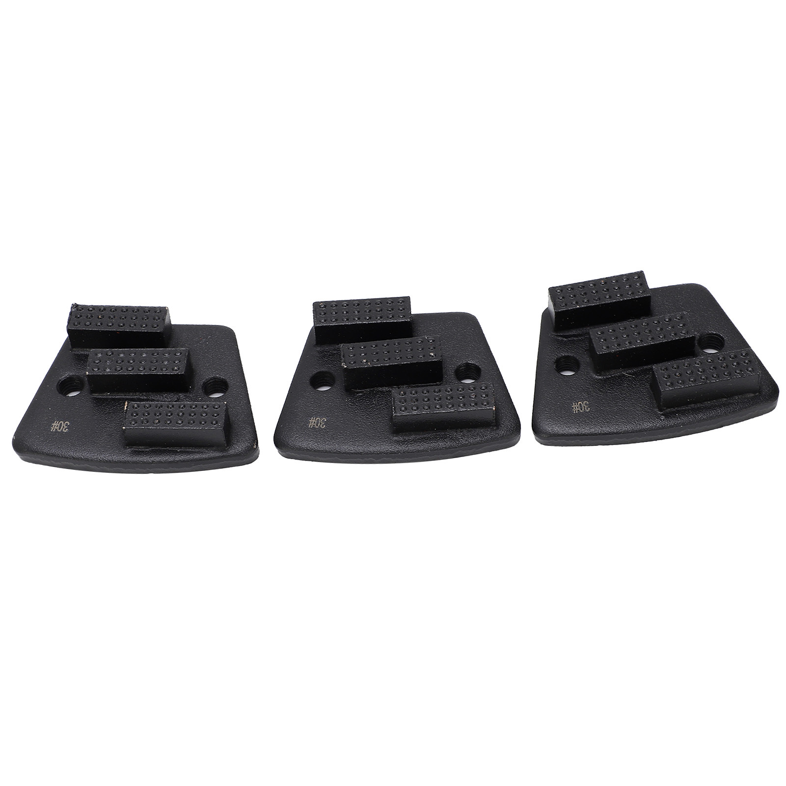 Set Aus 3 Trapezförmigen Diamantschleifscheiben Für Beton, Mit Scharfen, Fächerförmigen Zähnen Und 2 Löchern