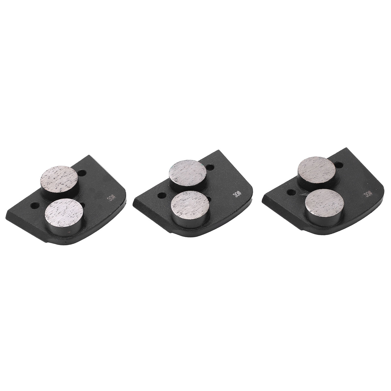 Set Aus 3 Schwarzen Diamantschleifscheiben Mit 2 Zähnen, Körnung 30, Für Beton Und Glas.