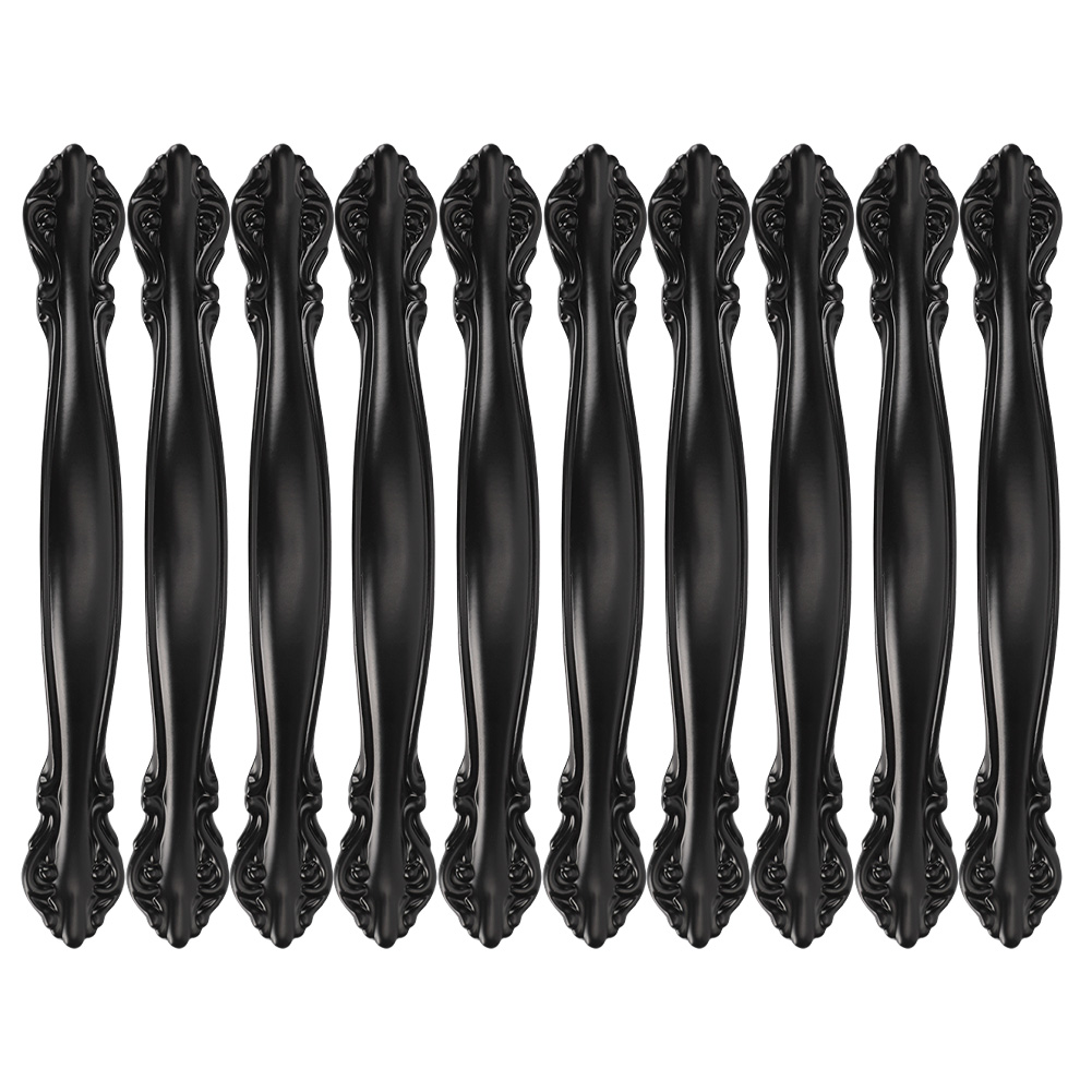 Set Mit 10 Schlichten 96-mm-türgriffen Für Büroschubladen, Schwarz