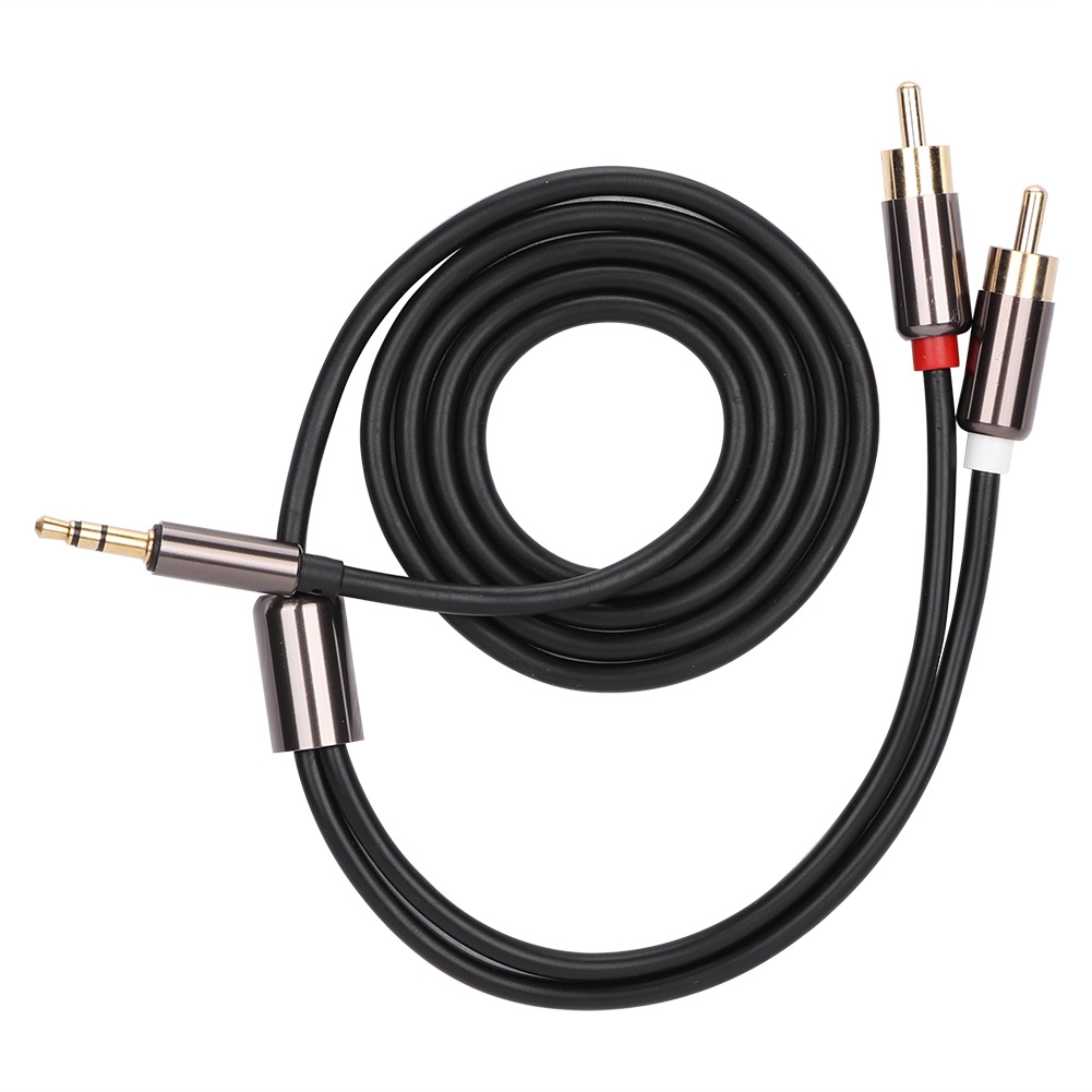 Hochwertiges Y-förmiges Audio-adapterkabel, 3,5-mm-klinkenstecker Auf 2 Cinch-stecker (schwarz), 1 M