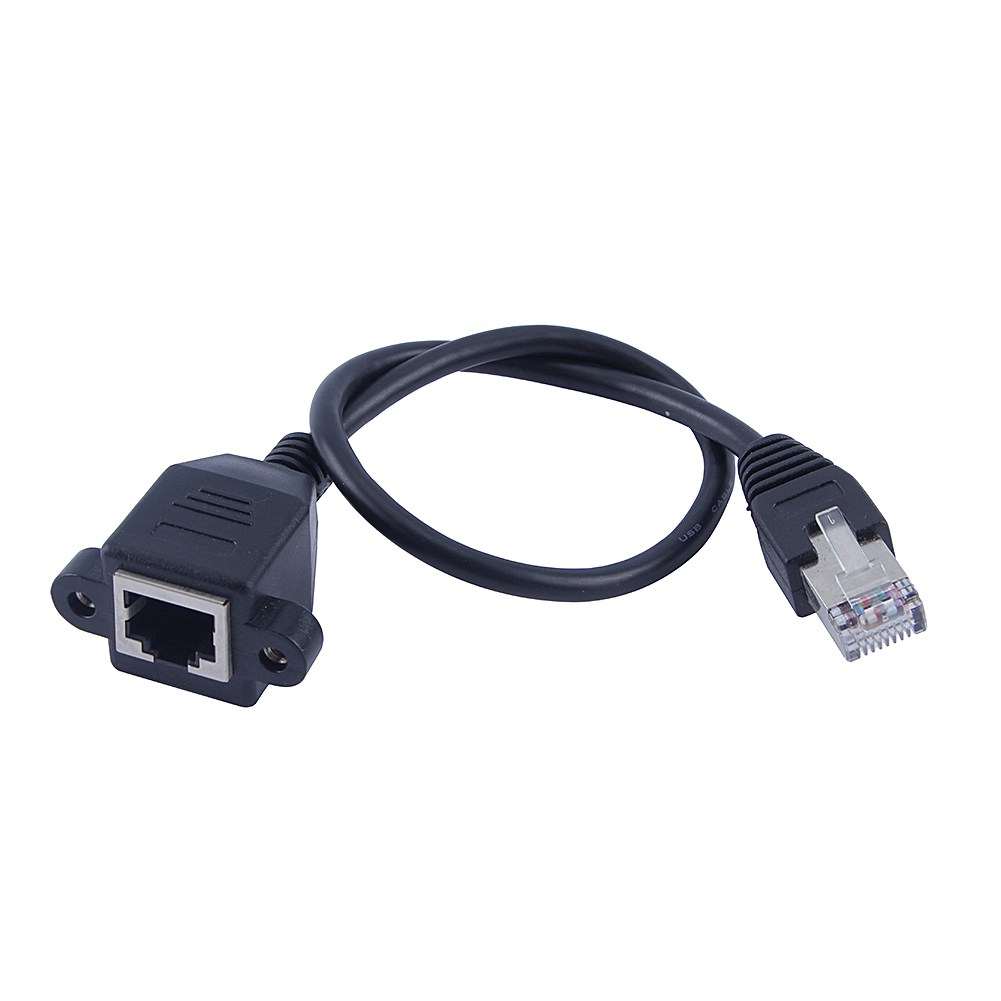 30 Cm Rj45 Ethernet-lan-netzwerkverlängerungskabel (stecker/buchse) Mit Schraubbefestigung
