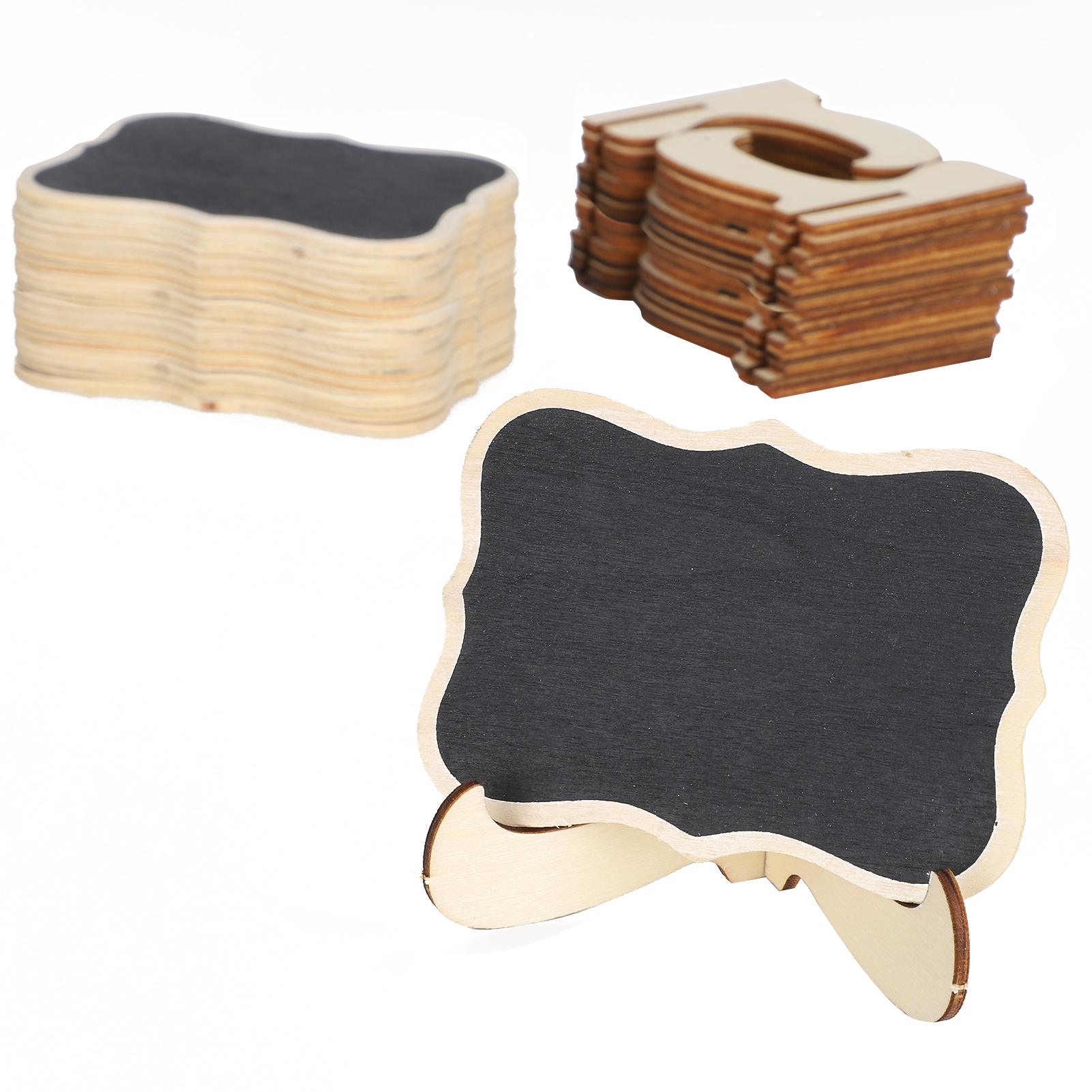 Set Aus 2 Mini-holztafeln Für Tischkarten, Hochzeitsdekoration, Bastelarbeiten Und Ausstellungen.