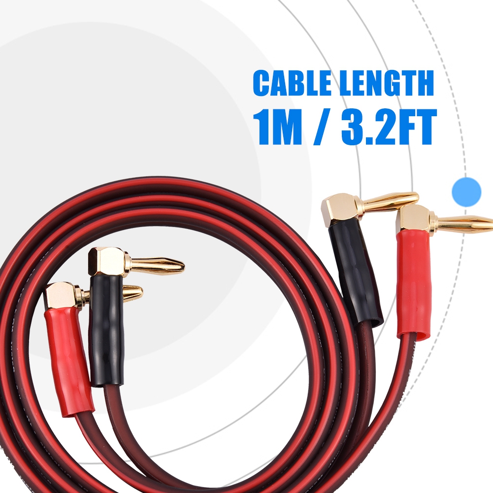 Hochwertiges Lautsprecherkabel Aus Reinem Kupfer, L-förmige Bananenstecker, Rotes Und Schwarzes Kabel, 1 Meter