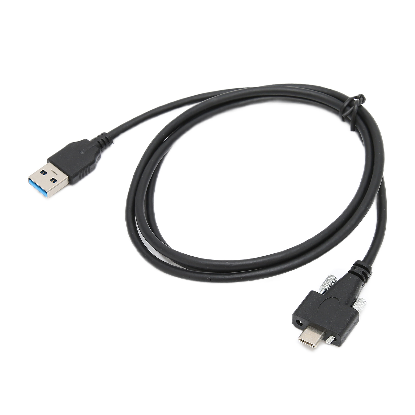 1,2 Meter Langes Schwarzes Usb-c-auf-usb-3.0-adapterkabel Mit Doppelter Schraubverriegelung Für Datenübertragung Und Bildschirmaufzeichnung.