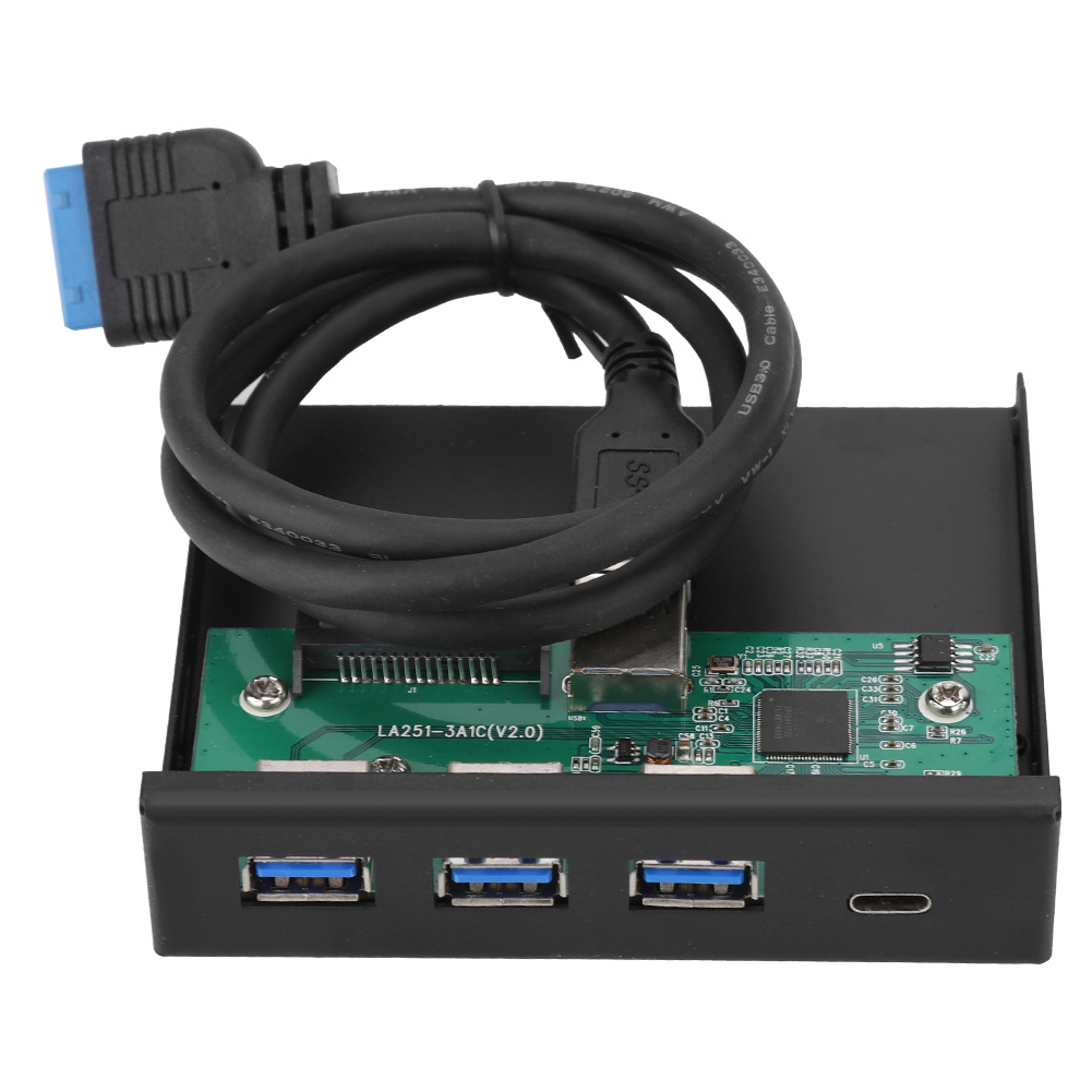 Erweiterungspanel Aus Schwarzer Legierung Mit Usb-typ-e-schnittstelle Und Usb-3.0- Sowie Usb-3.1-typ-c-anschlüssen