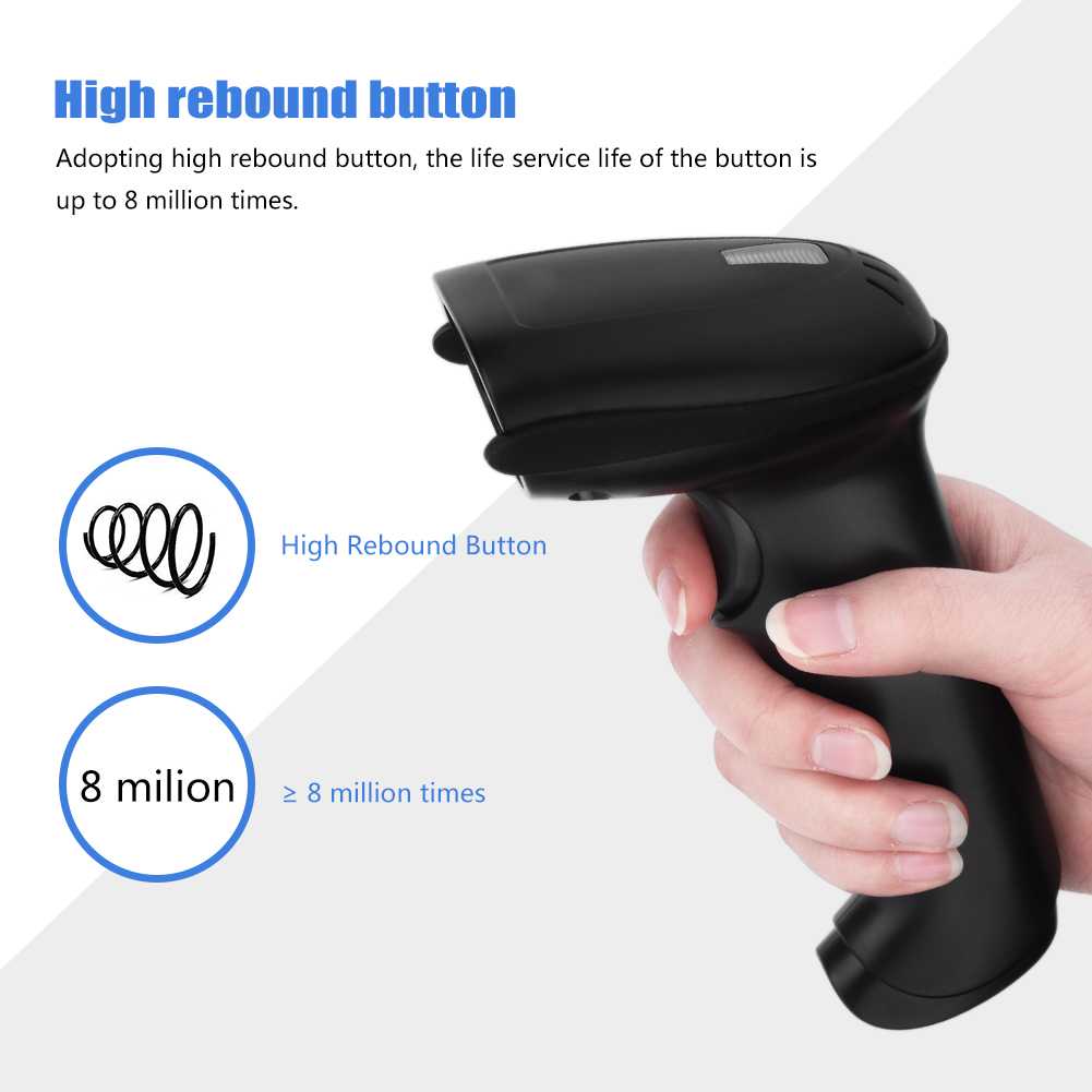 Tragbarer Drahtloser 2,4-ghz-laser-barcodescanner Für Ios, Android Und Windows (schwarz)