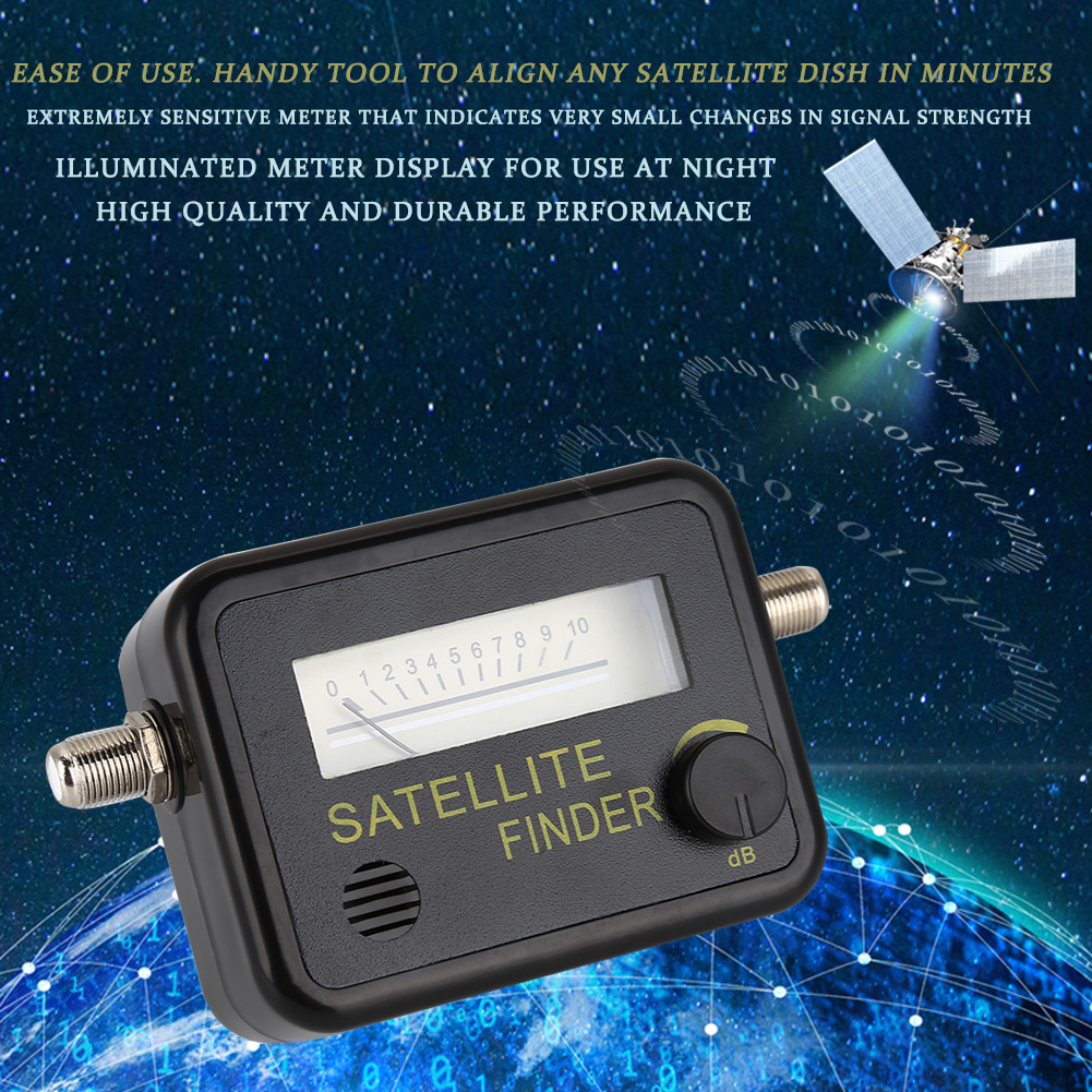 9501 Satellitendetektor Mit Schwarzem Hintergrund Und Gelber Satellitenanzeige, 13-18v Dc-netzteil