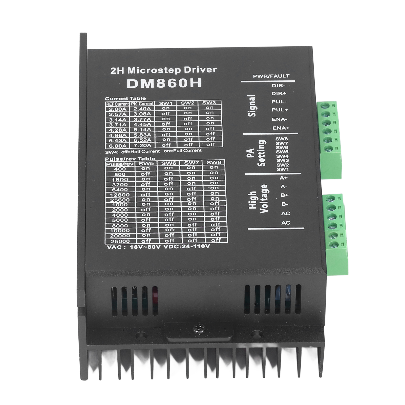 Einstellbarer Zweiphasen-pwm-controller Für 57- Und 86-schrittmotoren Mit Dm860h-gehäuse