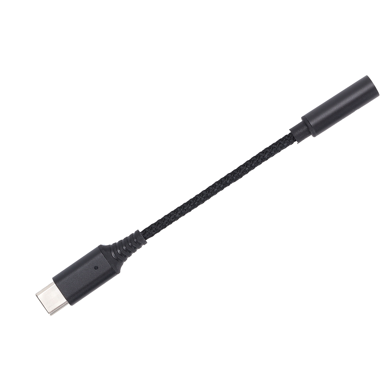Usb-c-auf-3,5-mm-klinkenbuchse-adapter, Schwarzes, Geflochtenes Nylon-aux-audiokabel