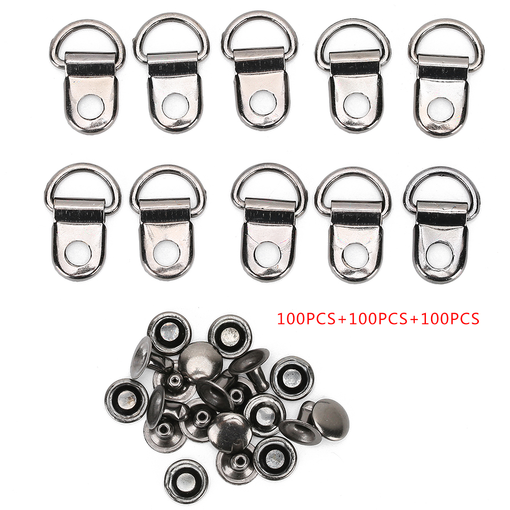 Packung Mit 100 Messing-schnürhaken, Ösen Und Schlaufen Für Schuhe, Ledertaschen Und Heimwerker-nietwerkzeuge, Schwarz, 9 X 14 Mm