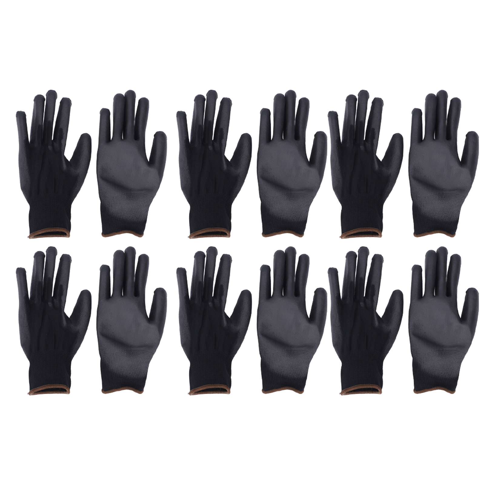 10 Paar Antistatische, Rutschfeste Strickhandschuhe Aus Nylon Mit Schwarzem Pu-kleber Für Maschinenwerkstätten