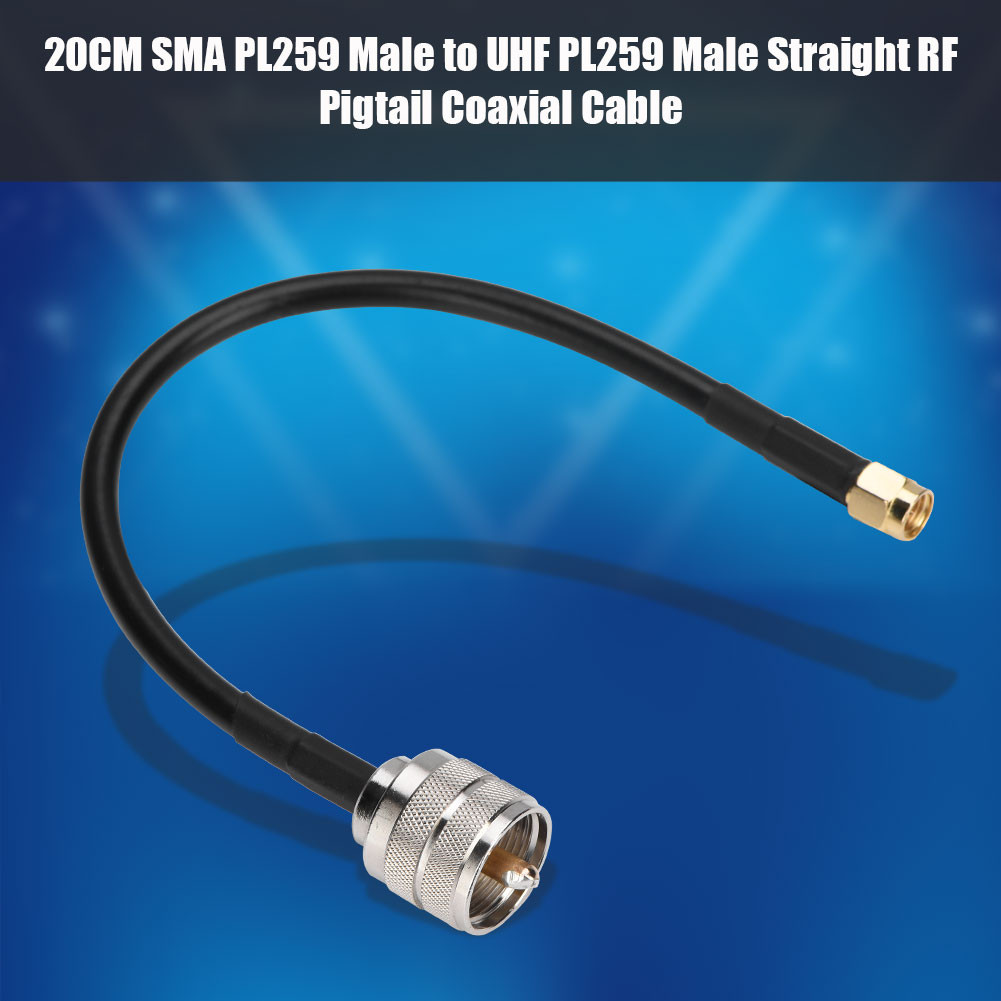 Gerades Hf-koaxialkabel Sma Pl259 Stecker Auf Uhf Pl259 Stecker, 20 Cm