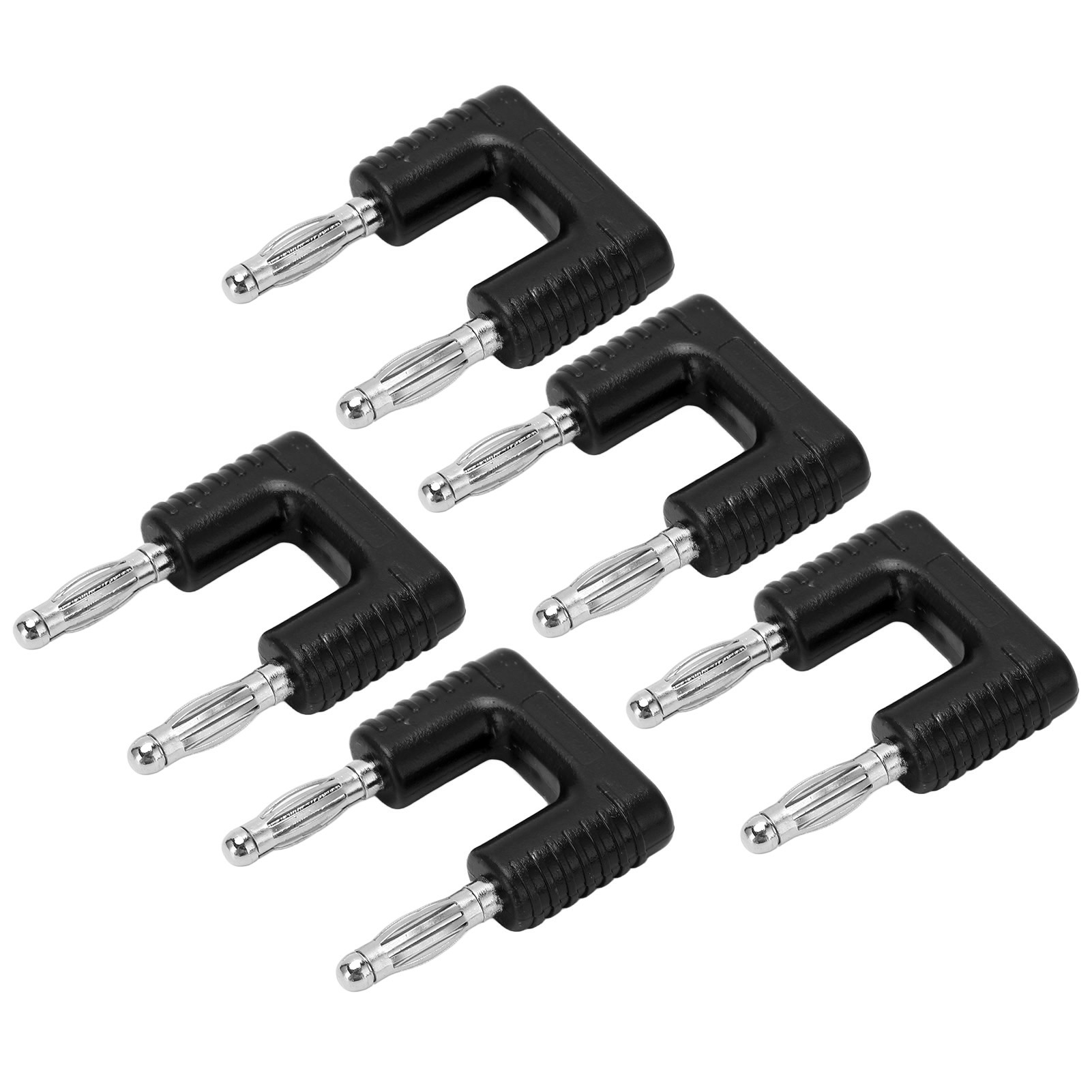 Packung Mit 5 Doppelbananensteckern J.20004, 19 Mm Abstand, Vernickeltes Kupfer, Schwarz