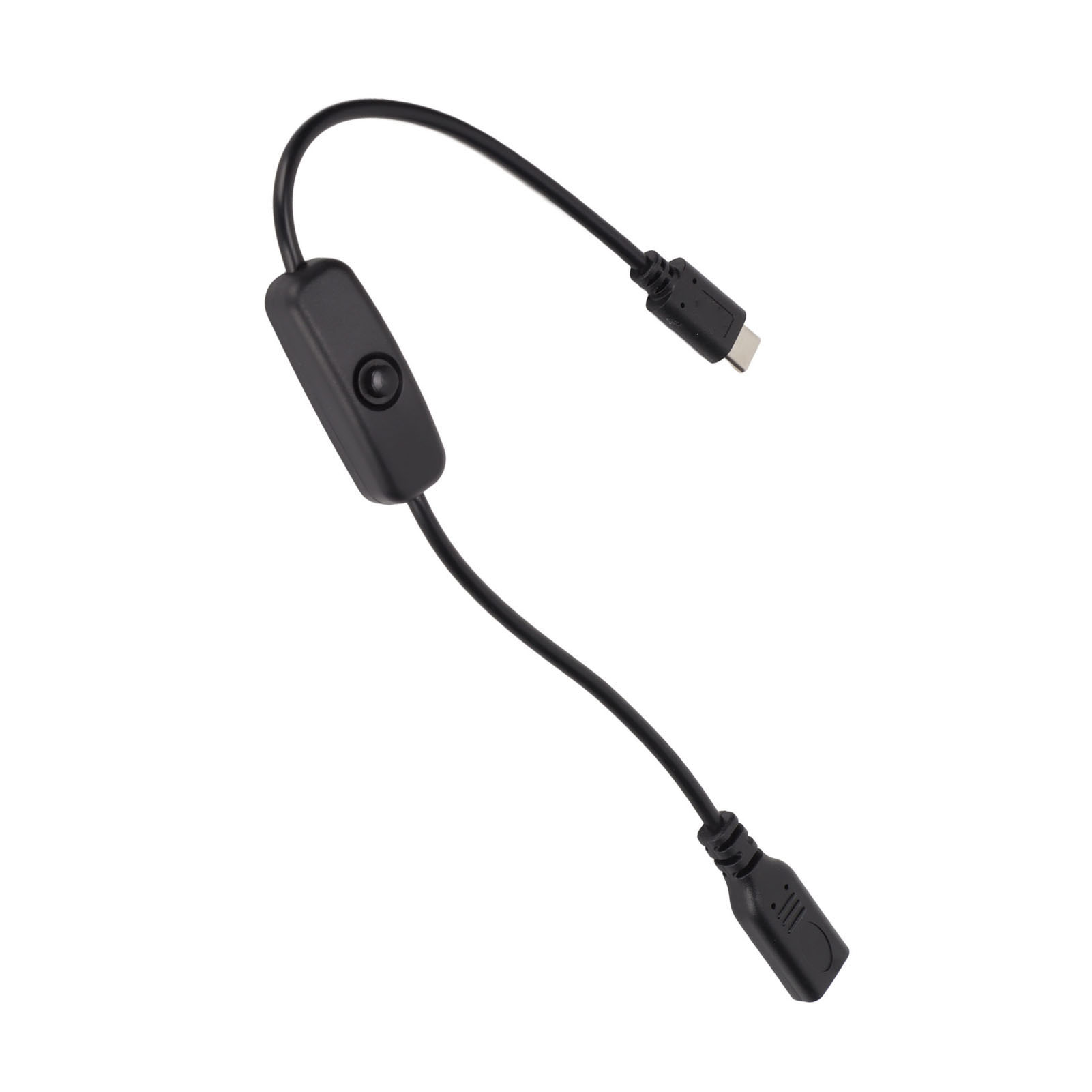 30 Cm Usb Typ C Verlängerungskabel (stecker Auf Buchse) Mit Ein-/ausschalter Für Mobiltelefone (schwarz)