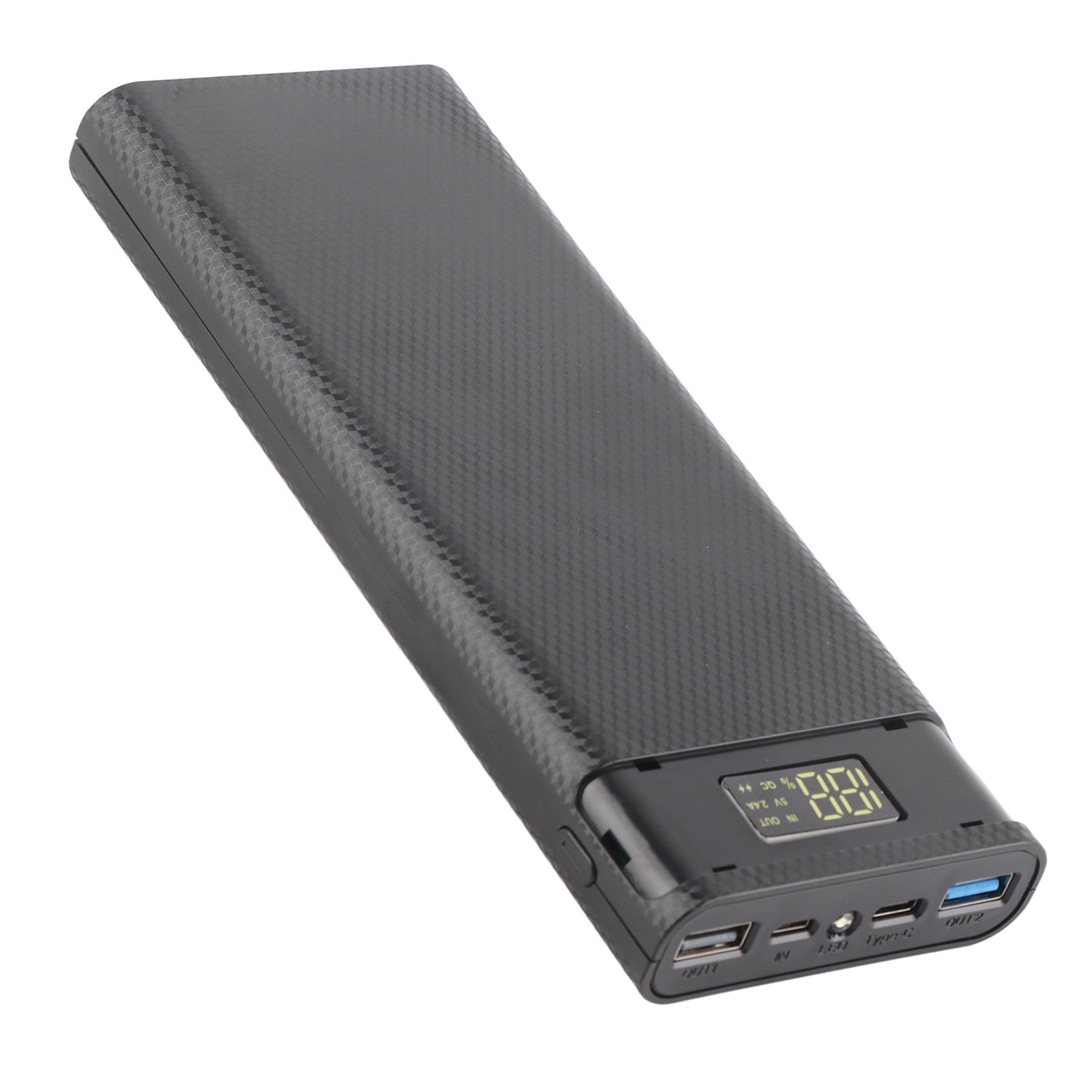 Externes Akkugehäuse Für 8 X 18650-akkus Mit Schnellladefunktion, Usb-montagesatz, Schwarz