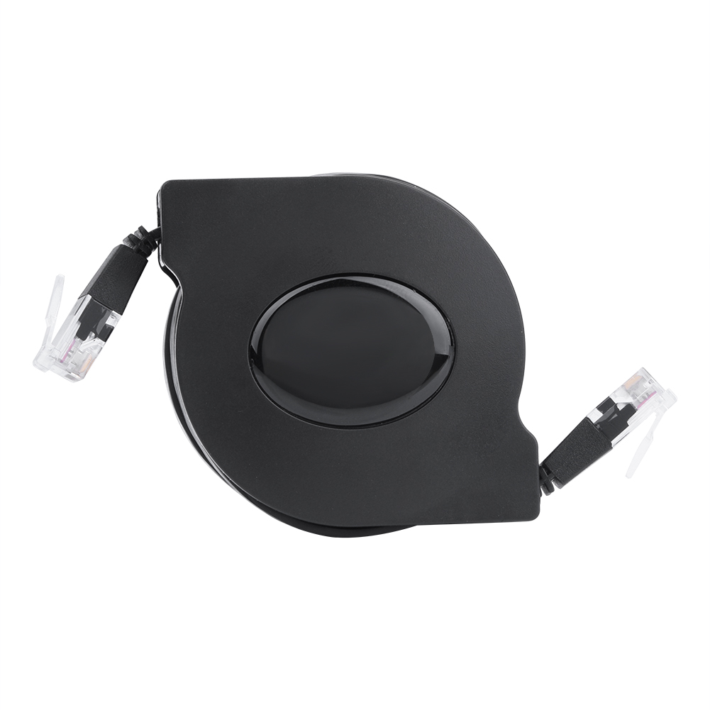 Cat6 Rj45 Einziehbares Und Verstellbares Lan-netzwerkkabel, Schwarz (2 M)