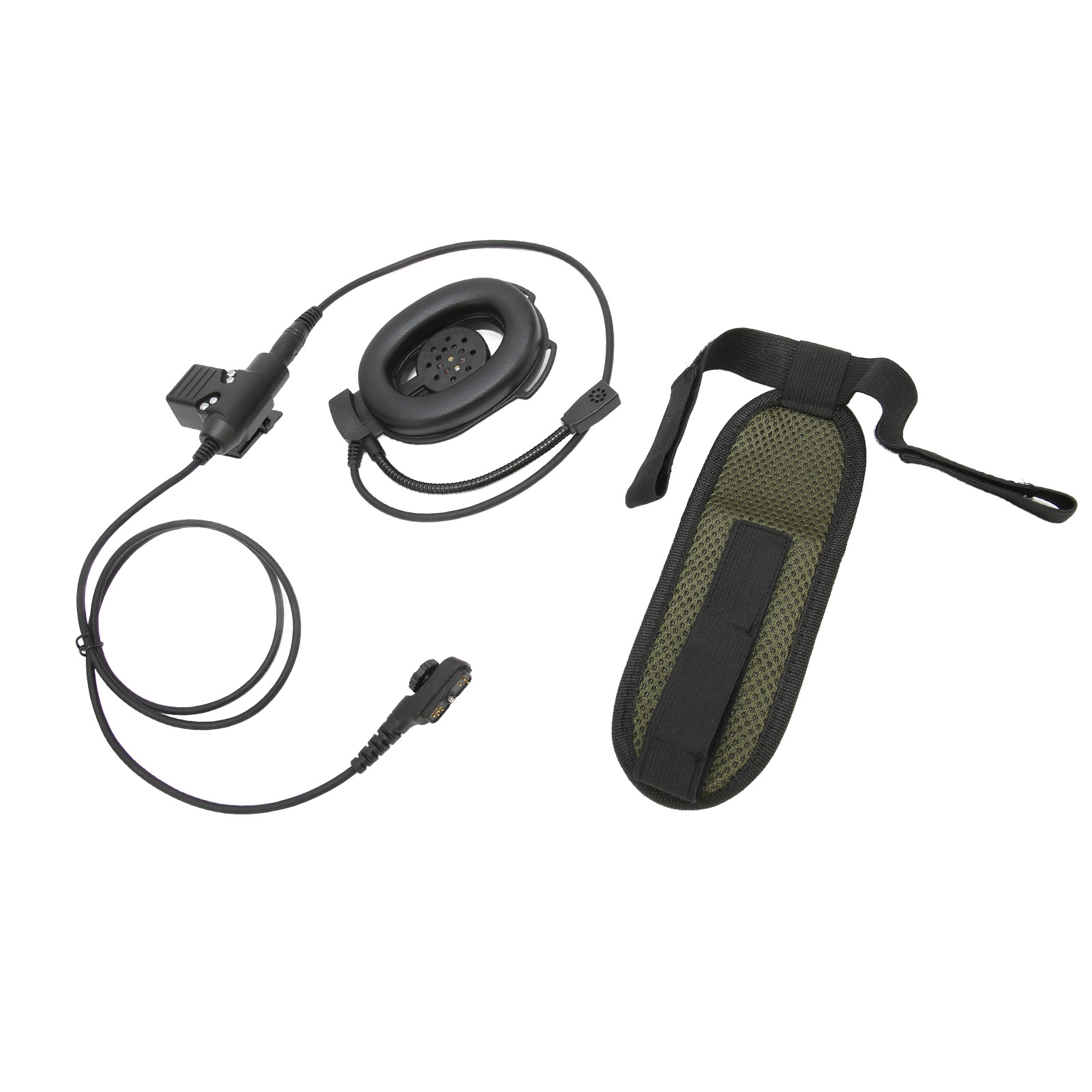 Hochresistentes Hd01 Militär-einseiten-headset Für Hytera Pd-780, Pd-785 Und Pd-788 Funkgeräte (schwarz)
